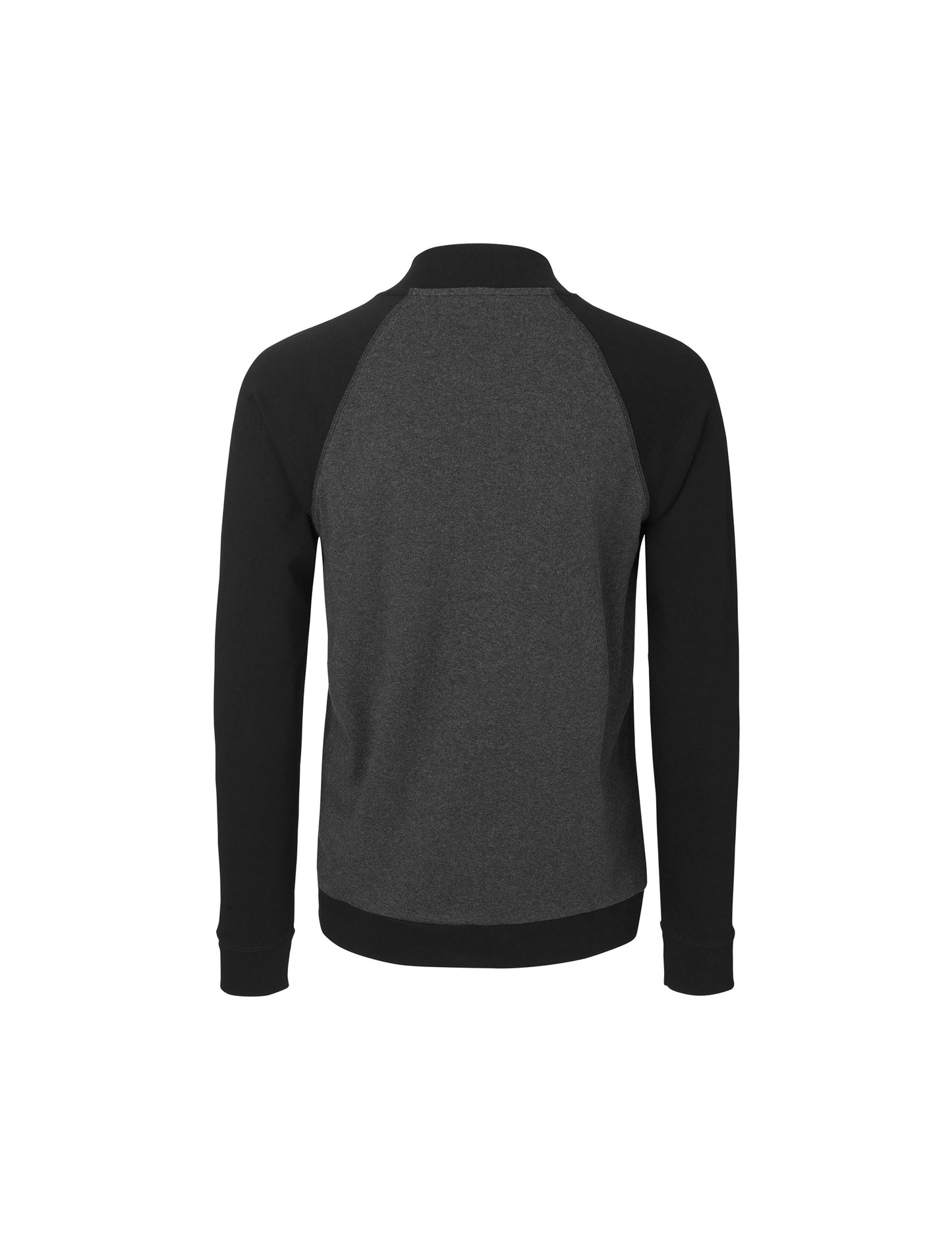 Cotton Rib Jacket Contrast, Black/Charcoal Melange