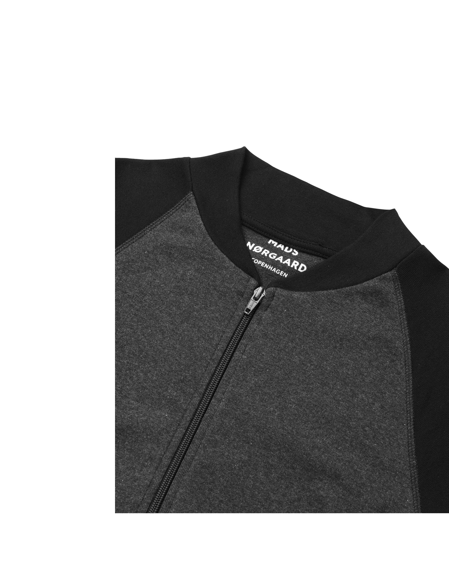 Cotton Rib Jacket Contrast, Black/Charcoal Melange