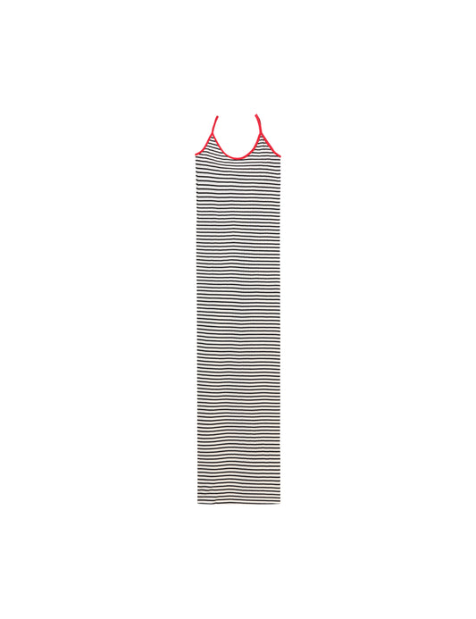 NPS Strap Dress NPS Stripe, NPS Ecru/Black/Red