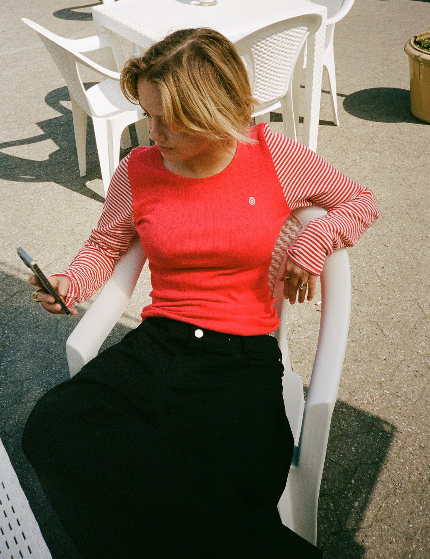 NPS Öhouse Cropped Tee, Red/Ecru
