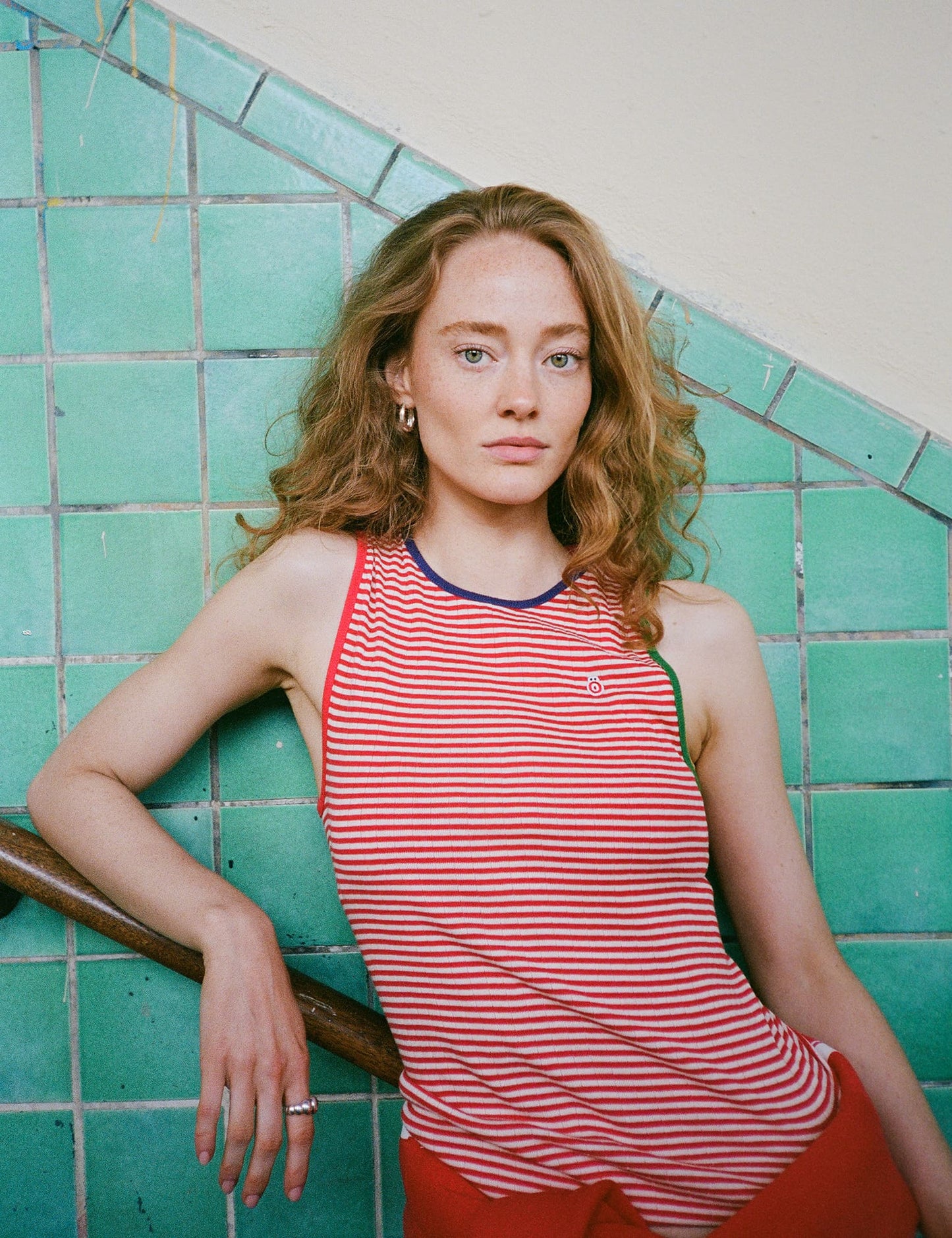 NPS Öhouse Cropped Tank, Red/Ecru/Multi