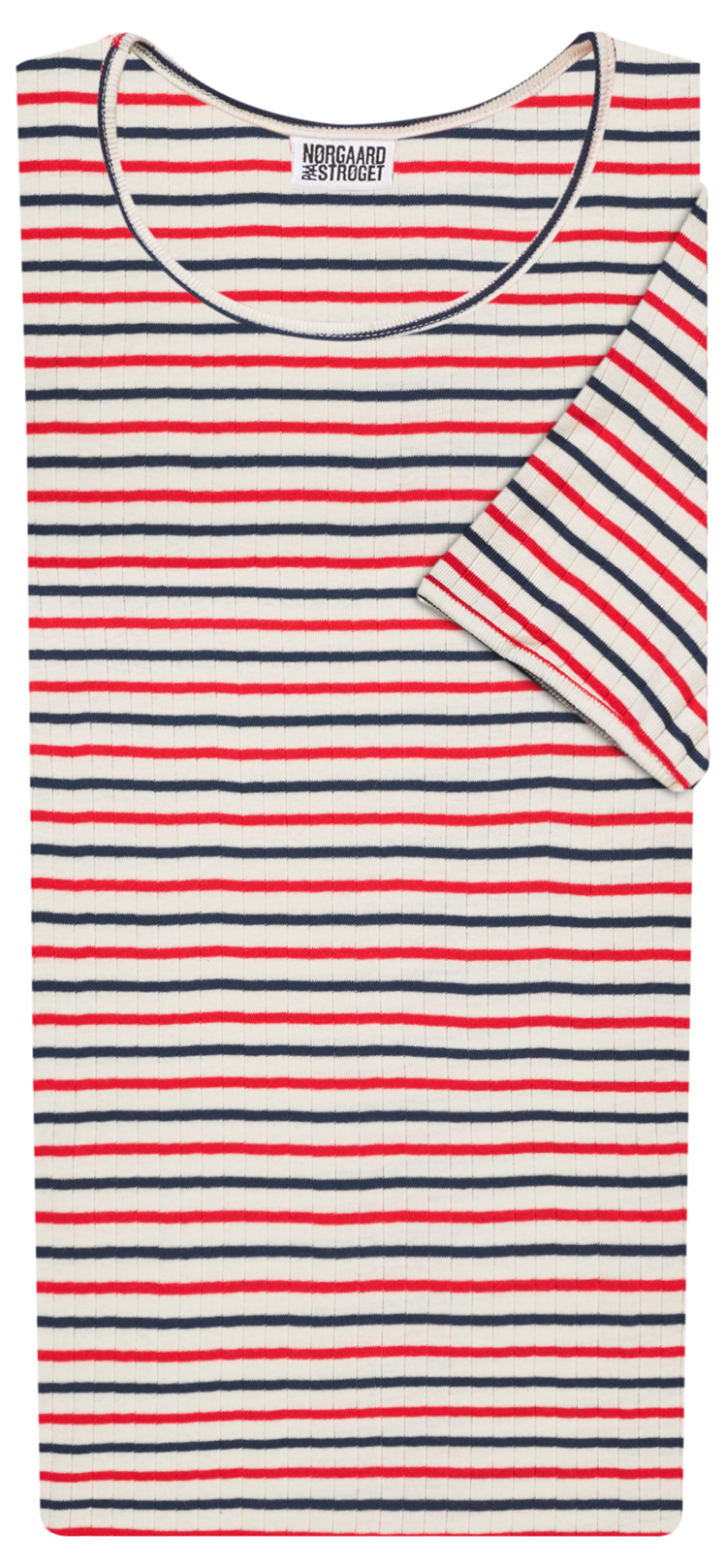 101 Short Sleeve Tricolore, Ecru/Red/Marine