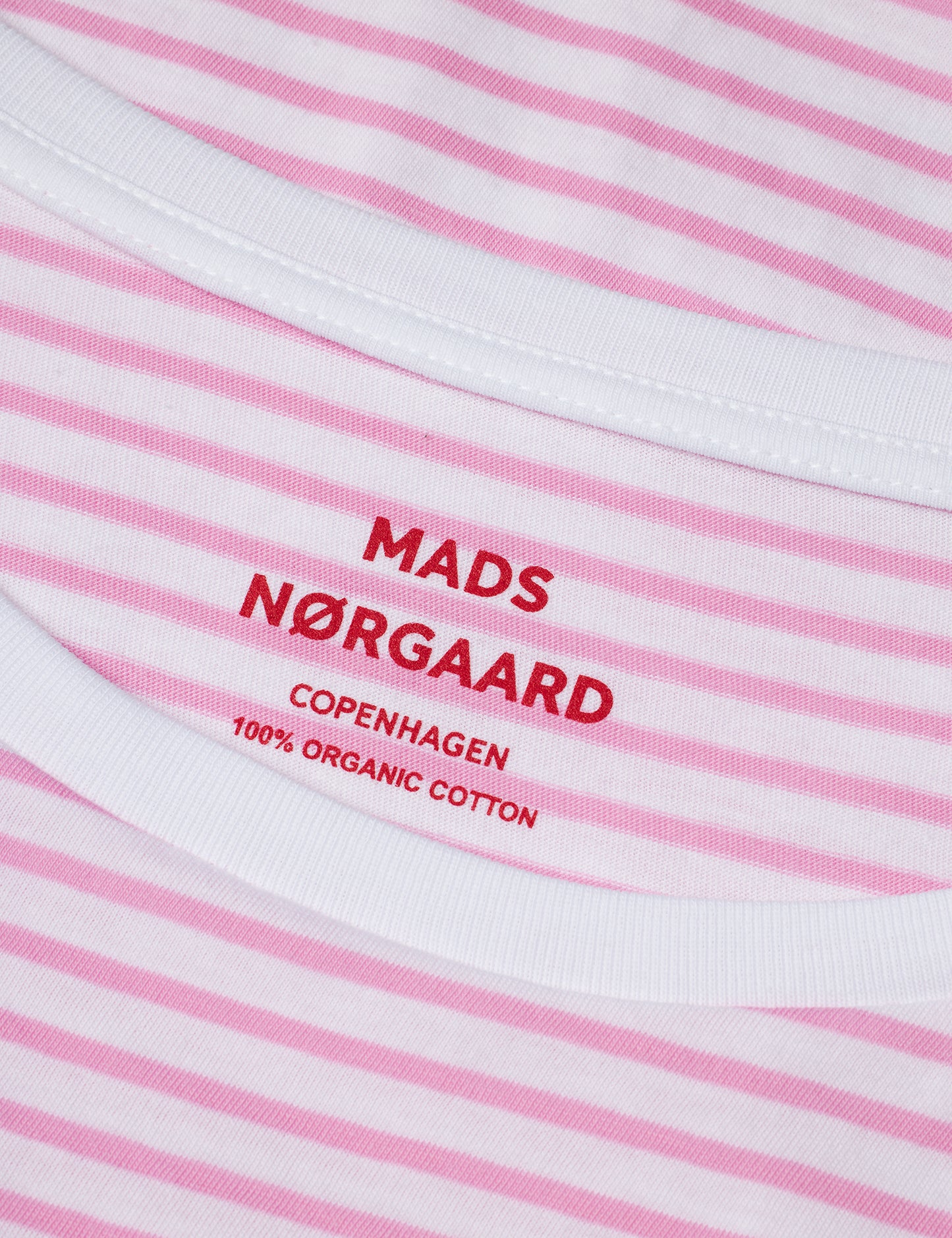 Organic Jersey Stripe Teasy Tee FAV, Begonia Pink/Brilliant White