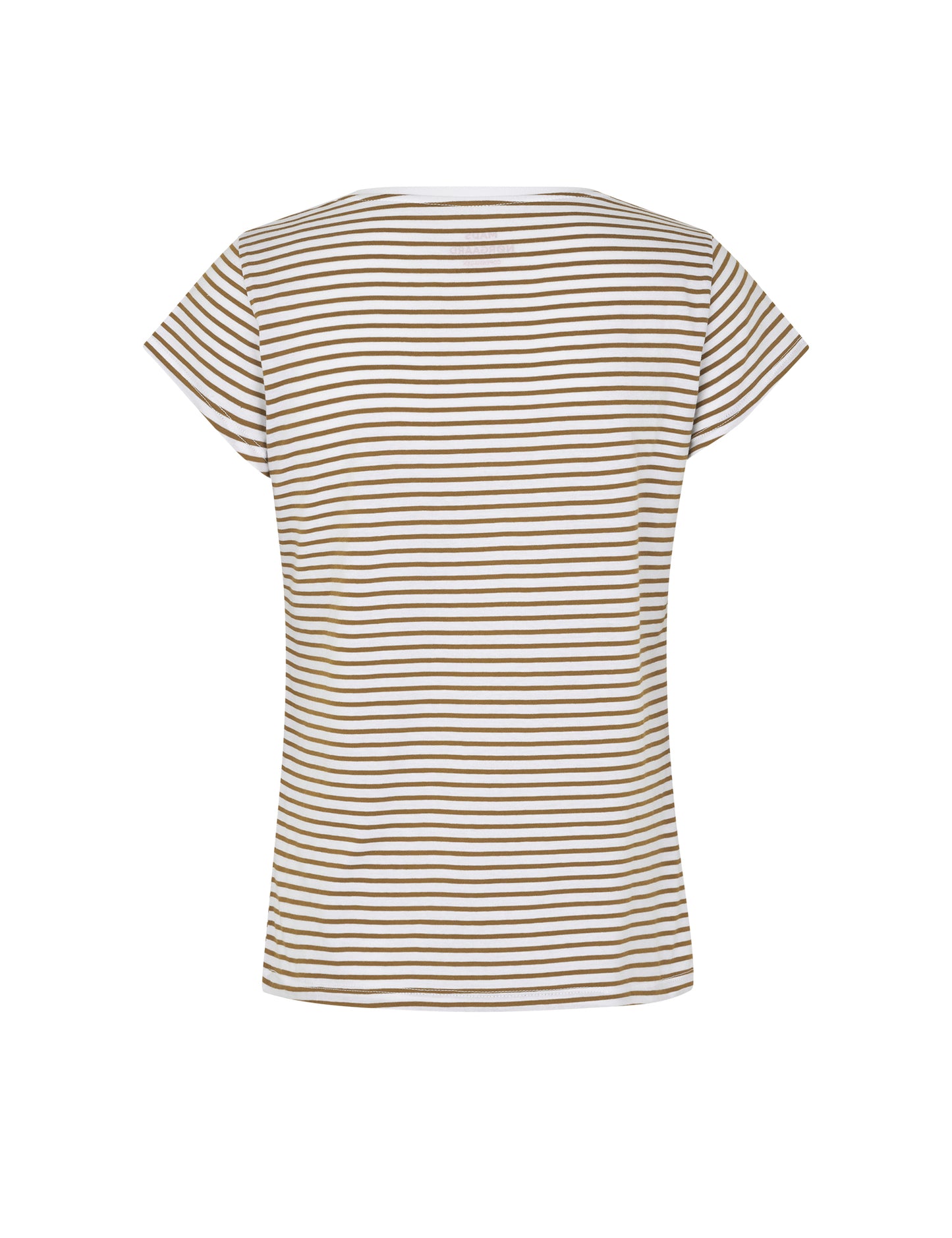Organic Jersey Stripe Teasy Tee FAV, Lizard/Brilliant White