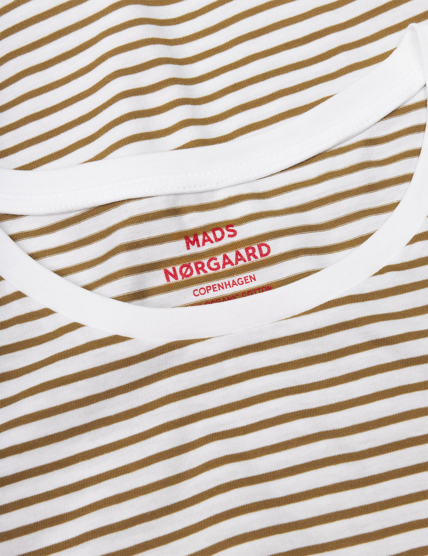 Organic Jersey Stripe Teasy Tee FAV, Lizard/Brilliant White