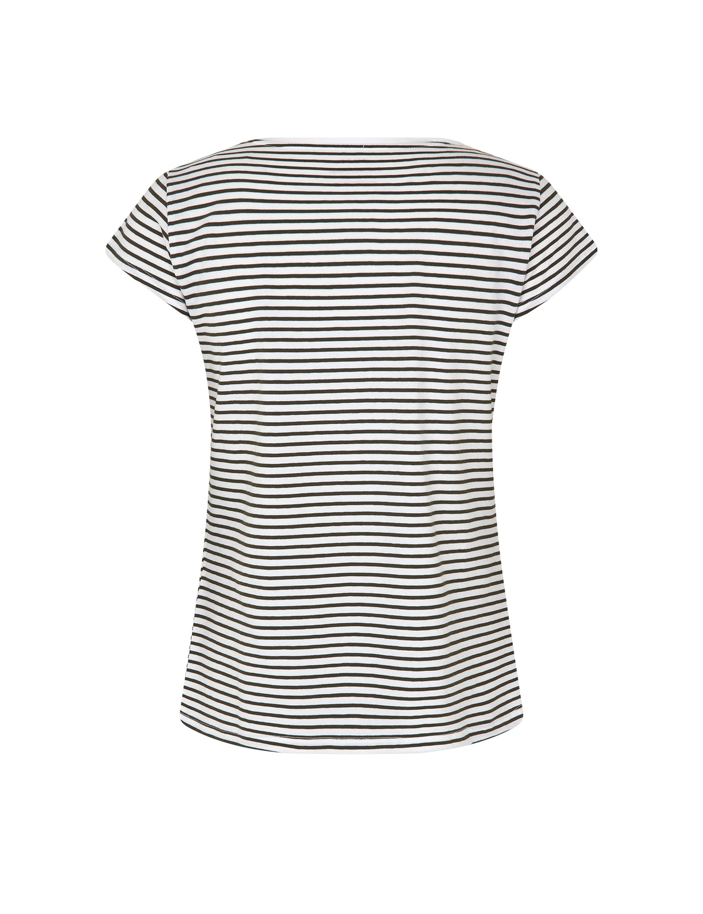 Organic Jersey Stripe Teasy Tee FAV, Rosin/Brilliant White