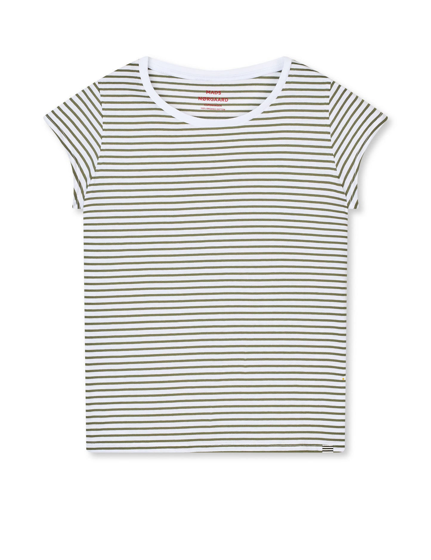 Fine Jersey Stripe Teasy Tee FAV, Four Leaf Clover/Brilliant Whi