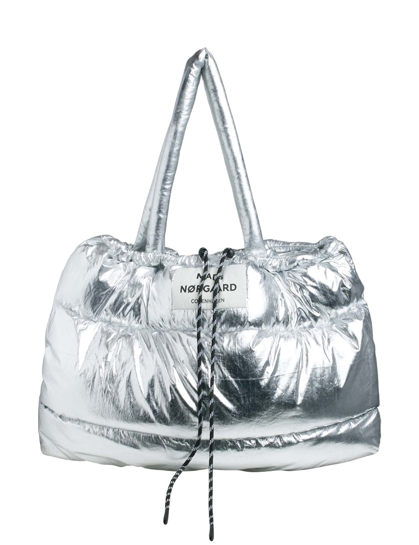 Crinkled Metal Cloud Bag, Silver