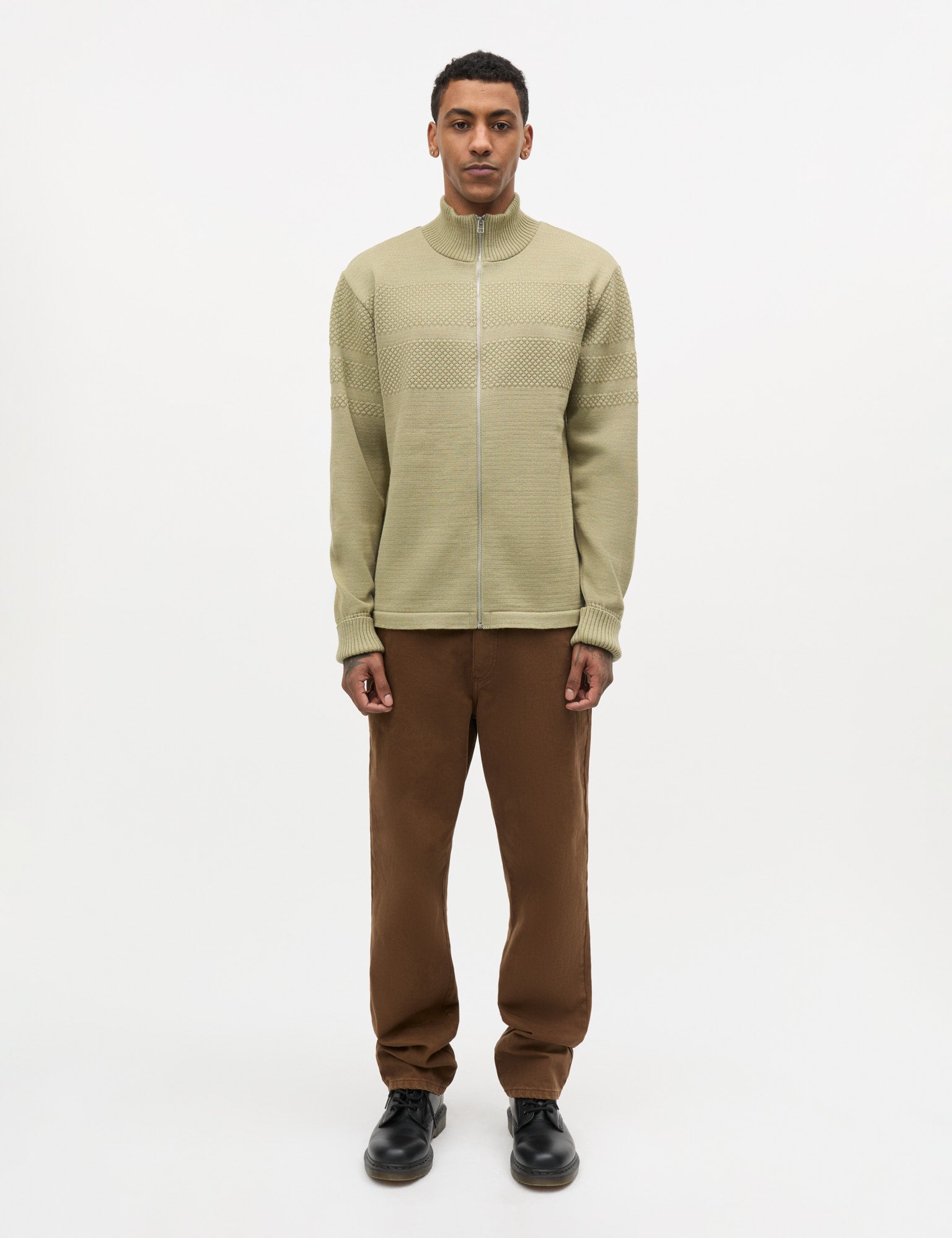 Wool Klemens Zip Knit, Overland Trek – MADS NØRGAARD – COPENHAGEN