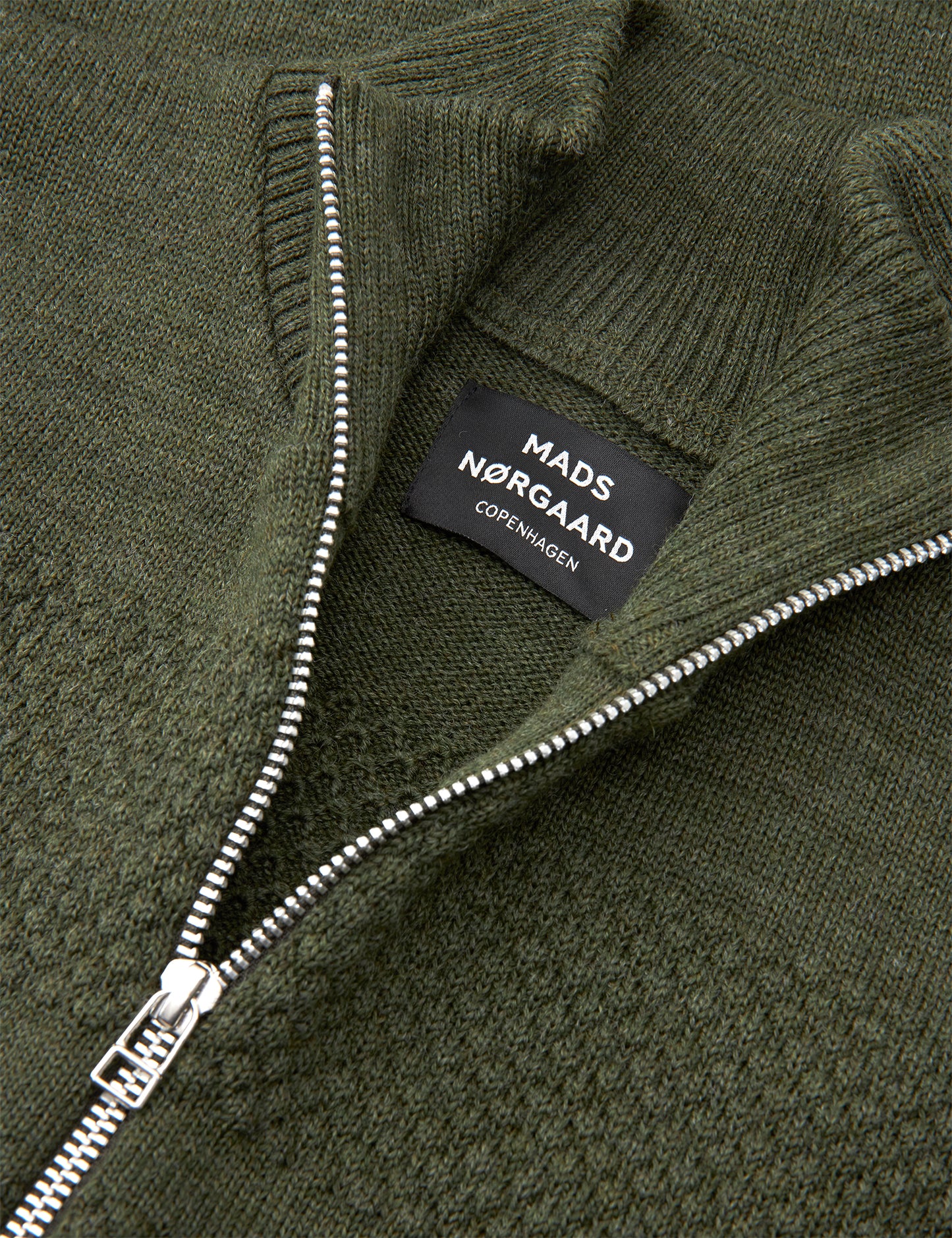 Wool Klemens Zip Knit, Tarmac