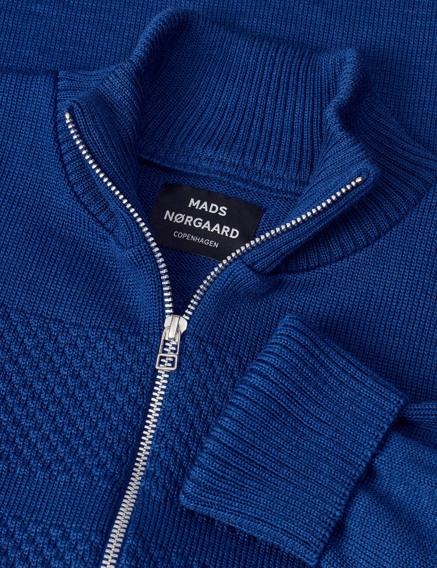 Wool Klemens Zip Knit, Estate Blue