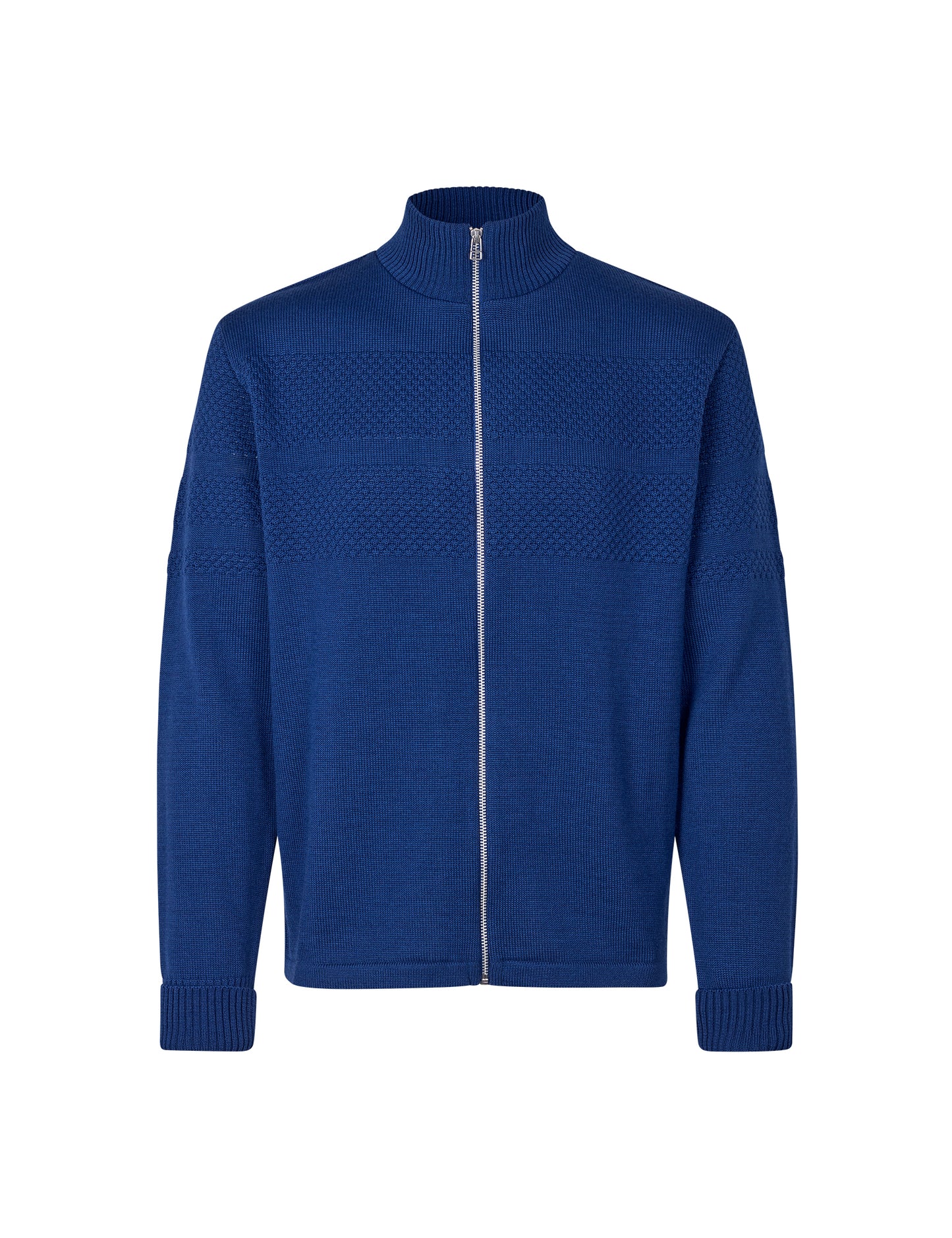 Wool Klemens Zip Knit, Estate Blue