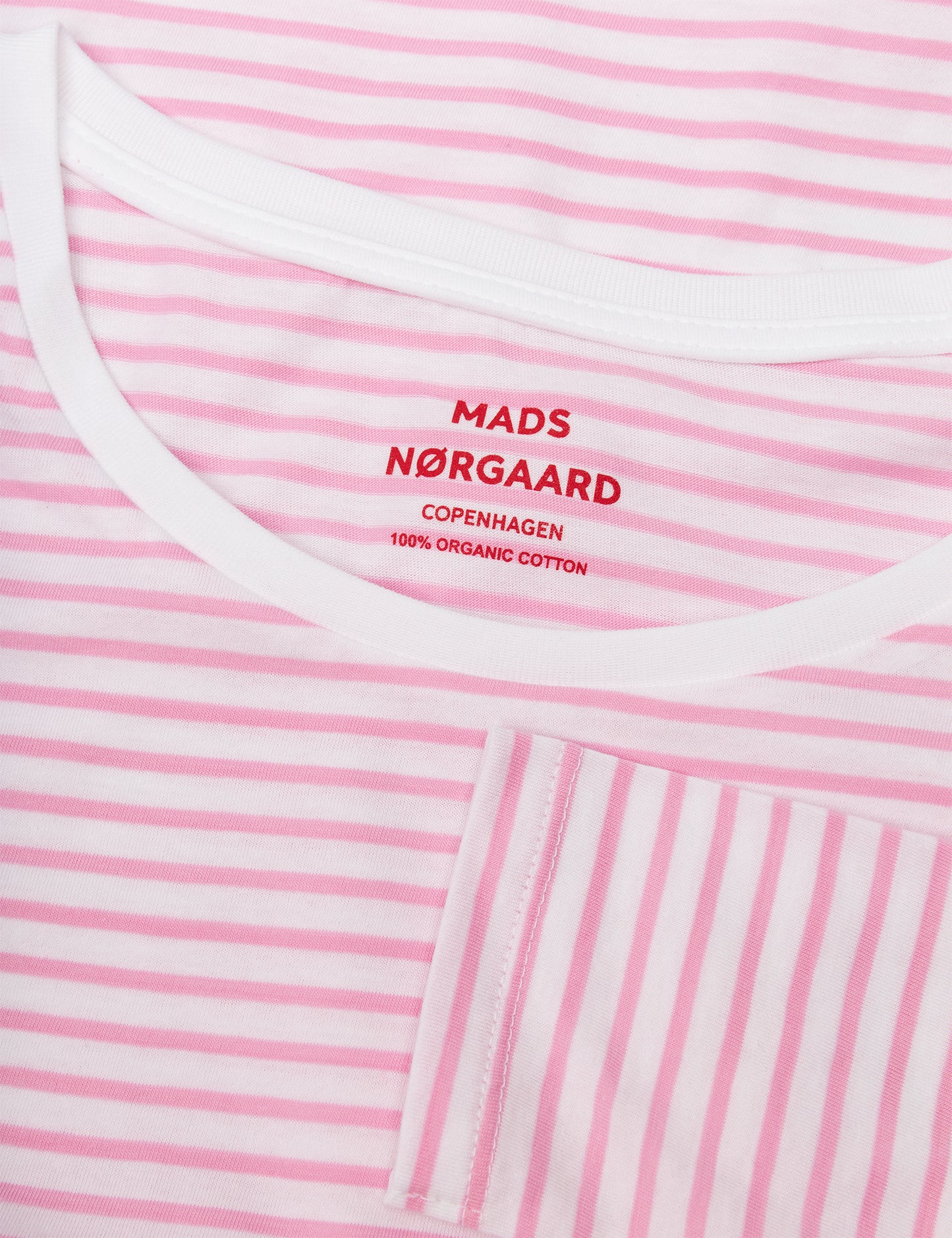 Fine Jersey Stripe Tenna Tee LS FAV, Begonia Pink/Brilliant White