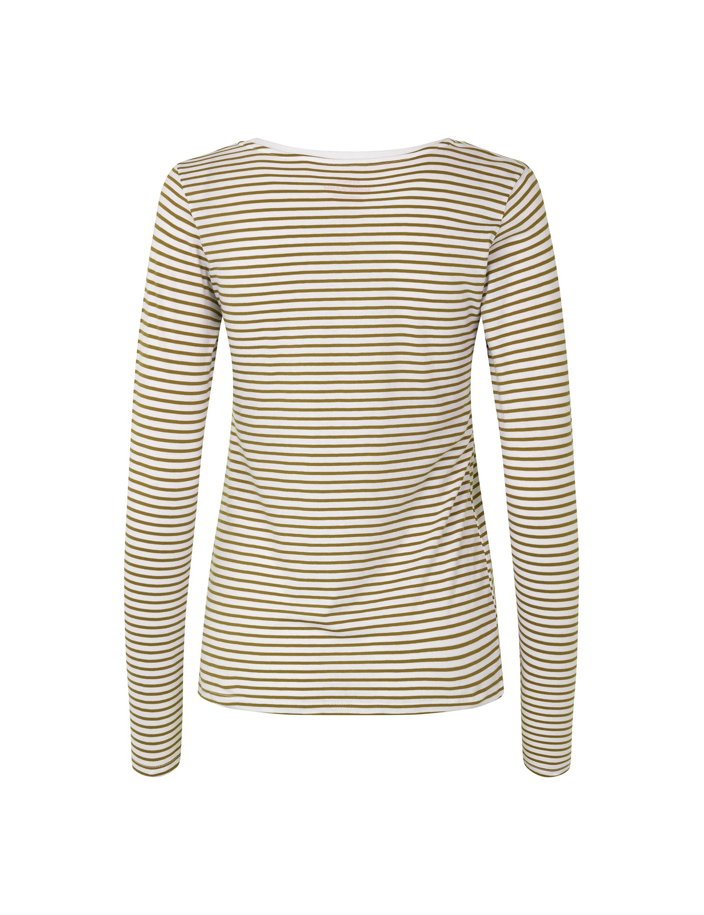 Organic Jersey Stripe Tenna Tee LS FAV, Lizard/Brilliant White