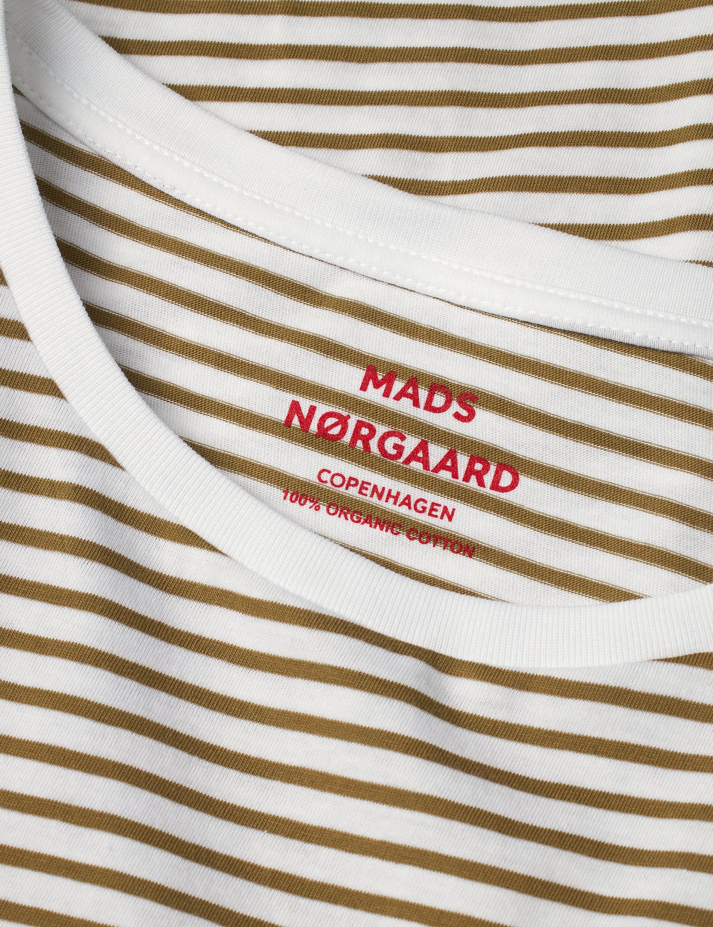 Organic Jersey Stripe Tenna Tee LS FAV, Lizard/Brilliant White