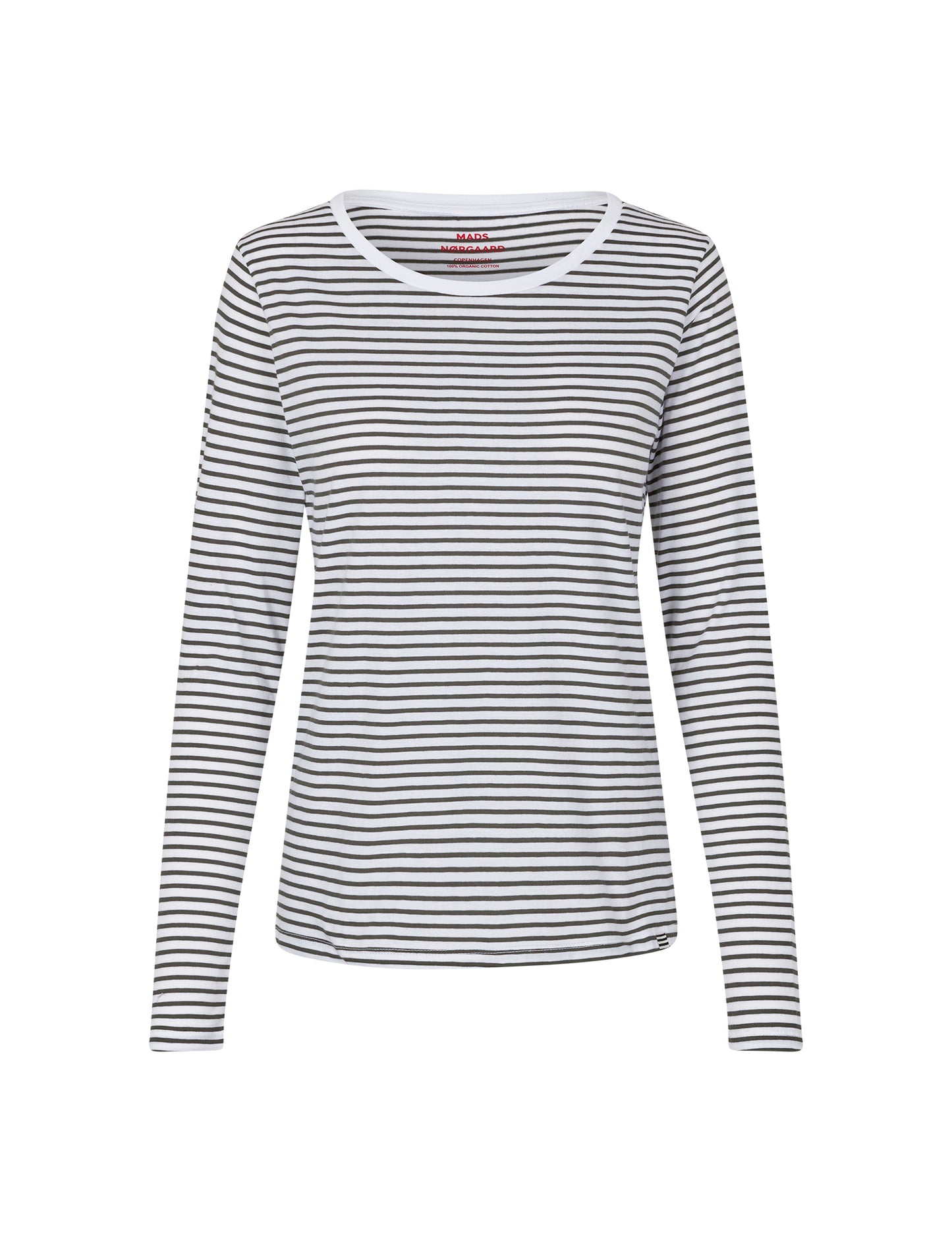 Fine Jersey Stripe Tenna Tee LS FAV, Rosin/Brilliant White