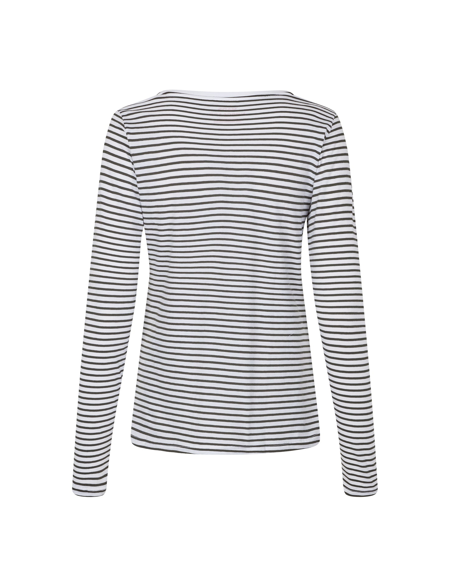 Fine Jersey Stripe Tenna Tee LS FAV, Rosin/Brilliant White