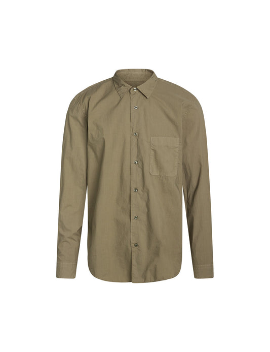 Cotton Poplin Malte Shirt,  Dusky Green