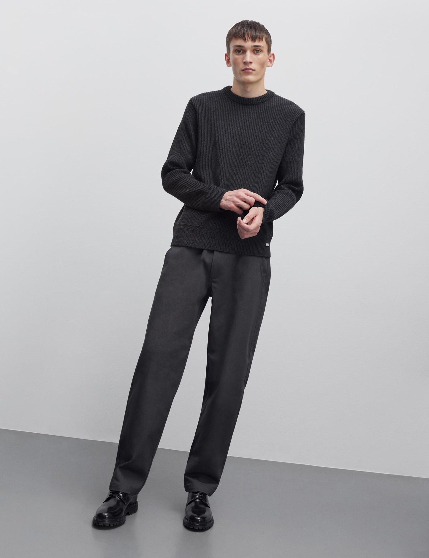 Sailor Wool Ragnar Sweater, Charcoal Melange