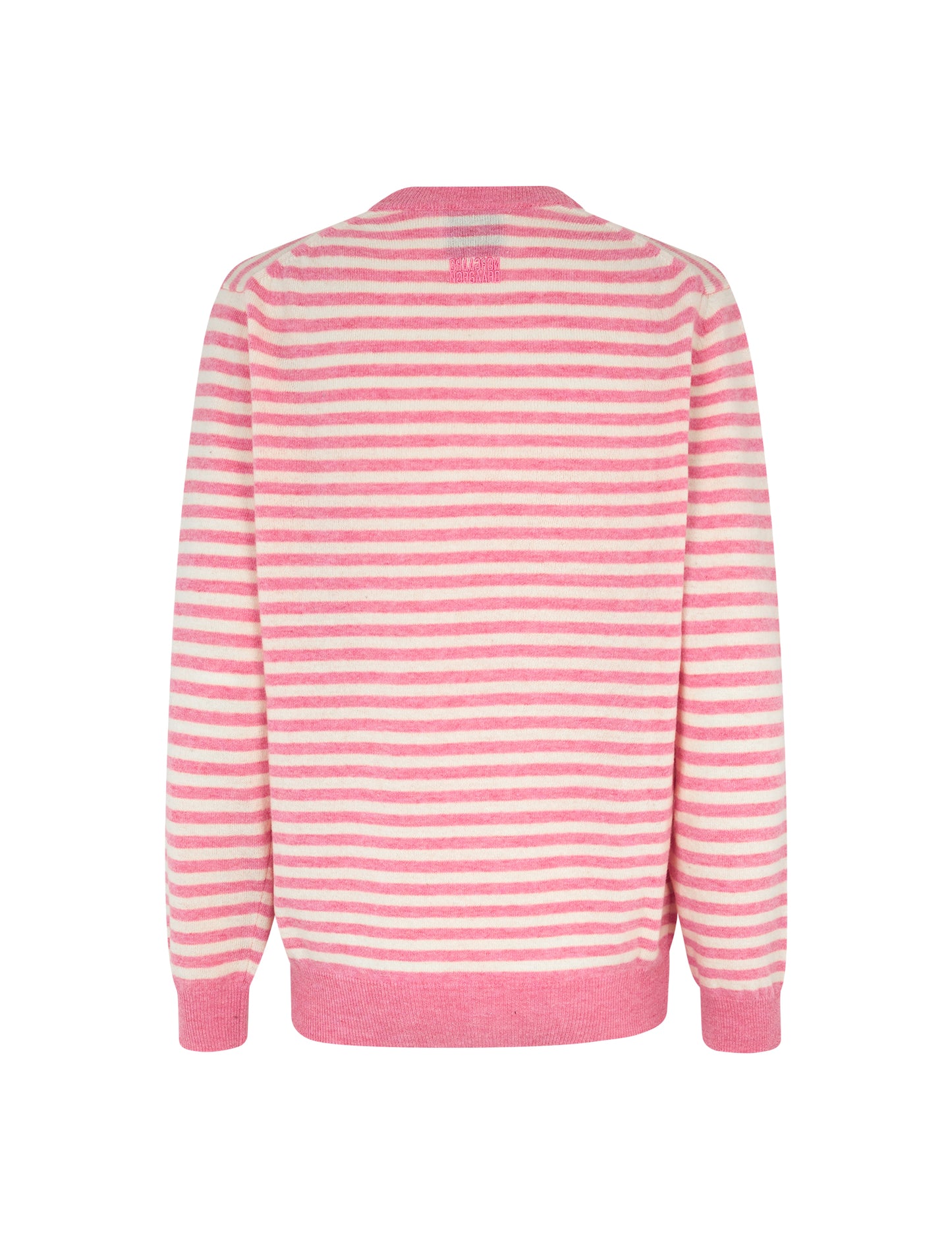 Eco Wool Stripe Kasey Sweater, Begonia Pink/Winter White