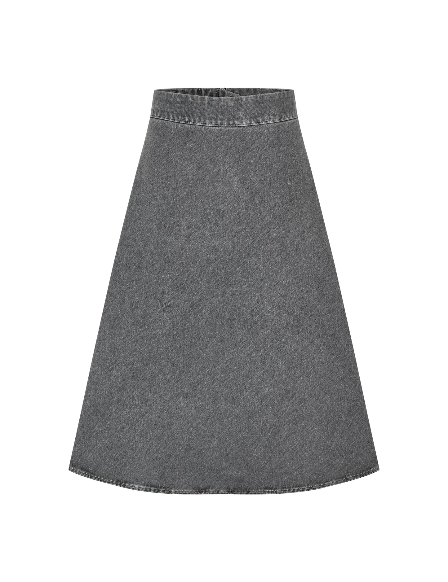 Grey Denim Stelly C Long Skirt, Grey