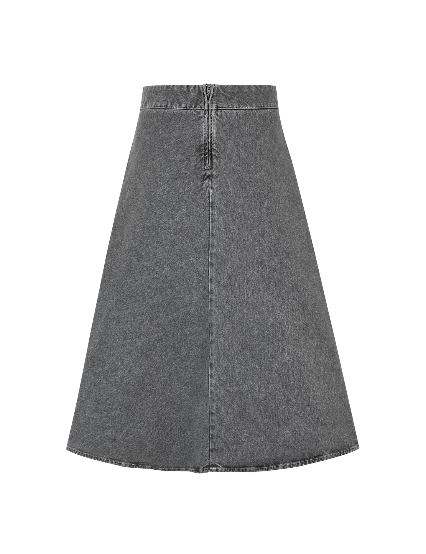 Grey Denim Stelly C Long Skirt, Grey