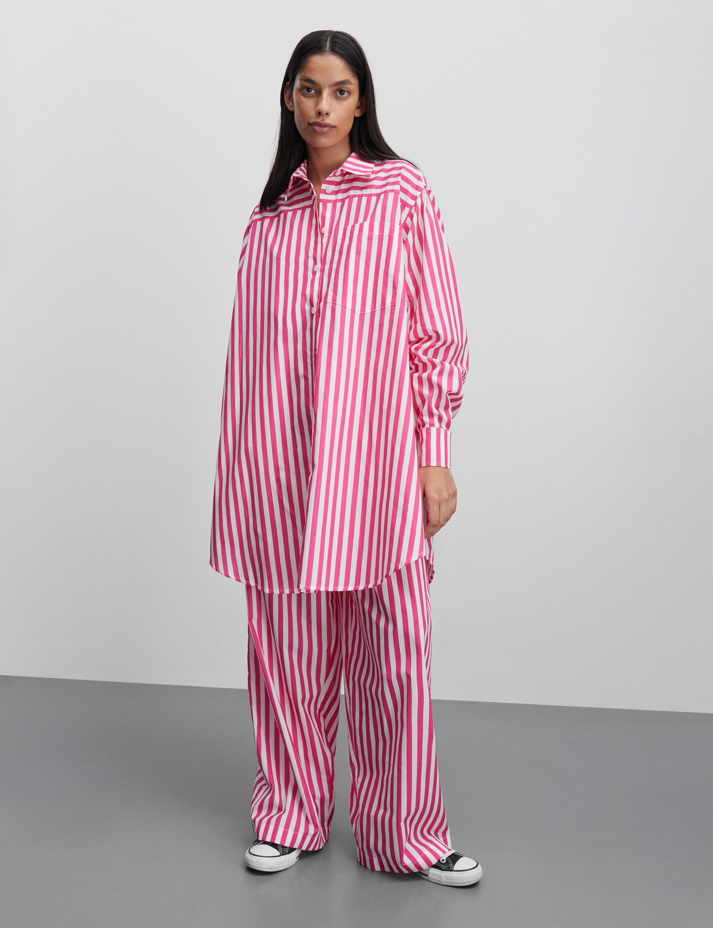 Light Poplin Nuella Shirt AOP, Fuchsia Purple/Cloud Dancer