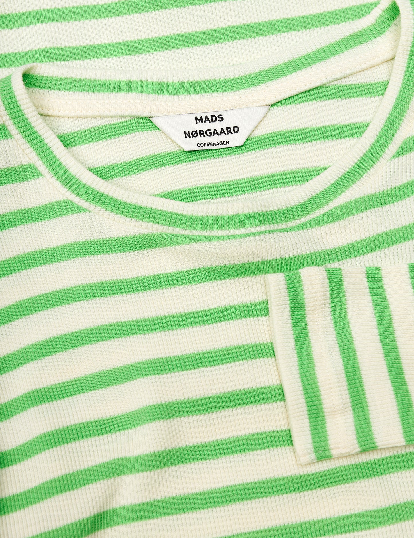 2x2 Cotton Stripe Tuba Tee LS, 2x2 Stripe/Poison Green