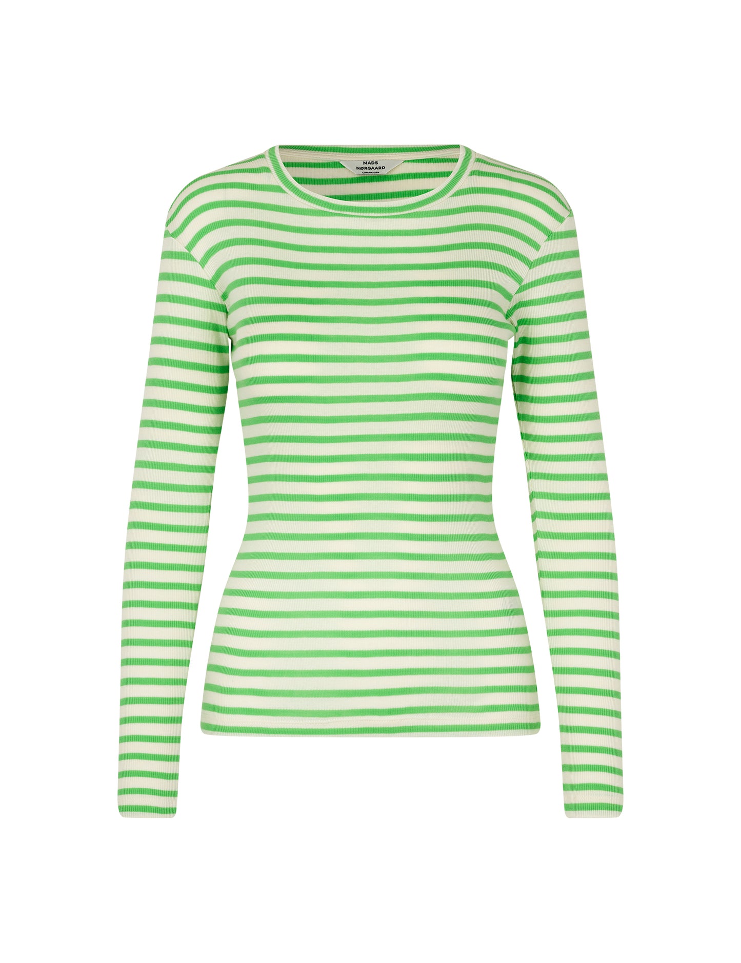 2x2 Cotton Stripe Tuba Tee LS, 2x2 Stripe/Poison Green