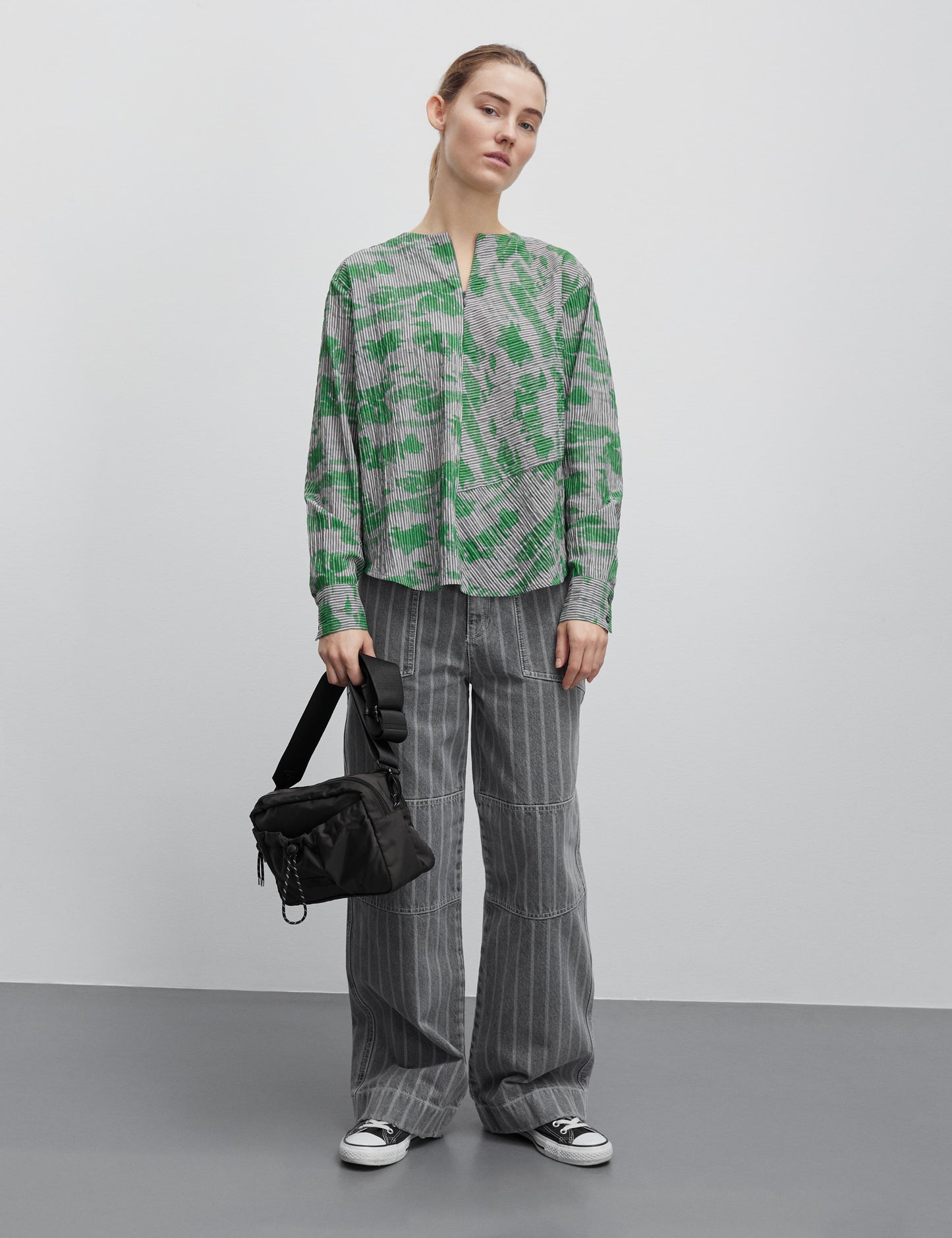 Crinckle Pop Fleur Shirt AOP, Cloud AOP/Andean Toucan