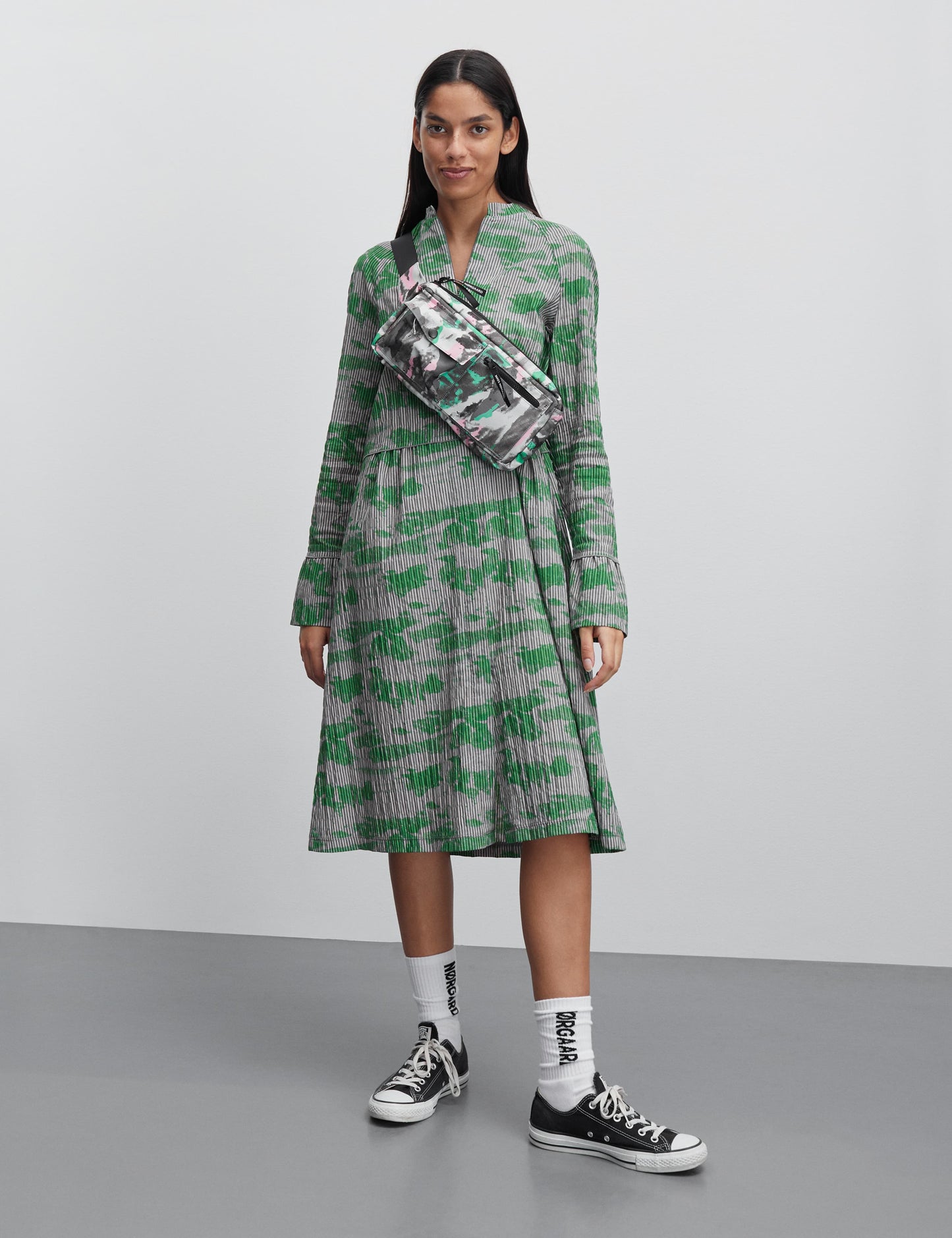 Crinckle Pop Dupina Dress AOP, Cloud AOP/Andean Toucan