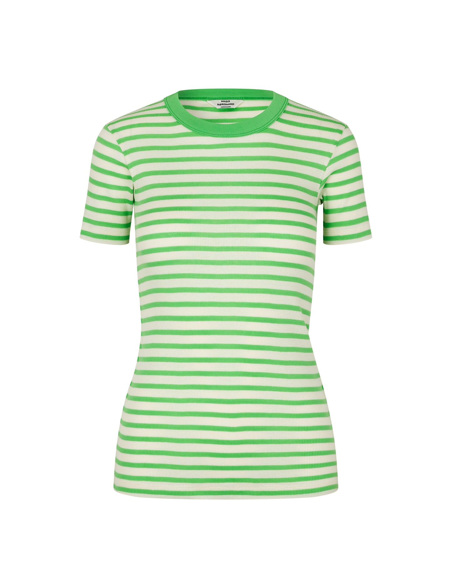 2x2 Cotton Stripe Trine Tee, 2x2 Stripe/Poison Green