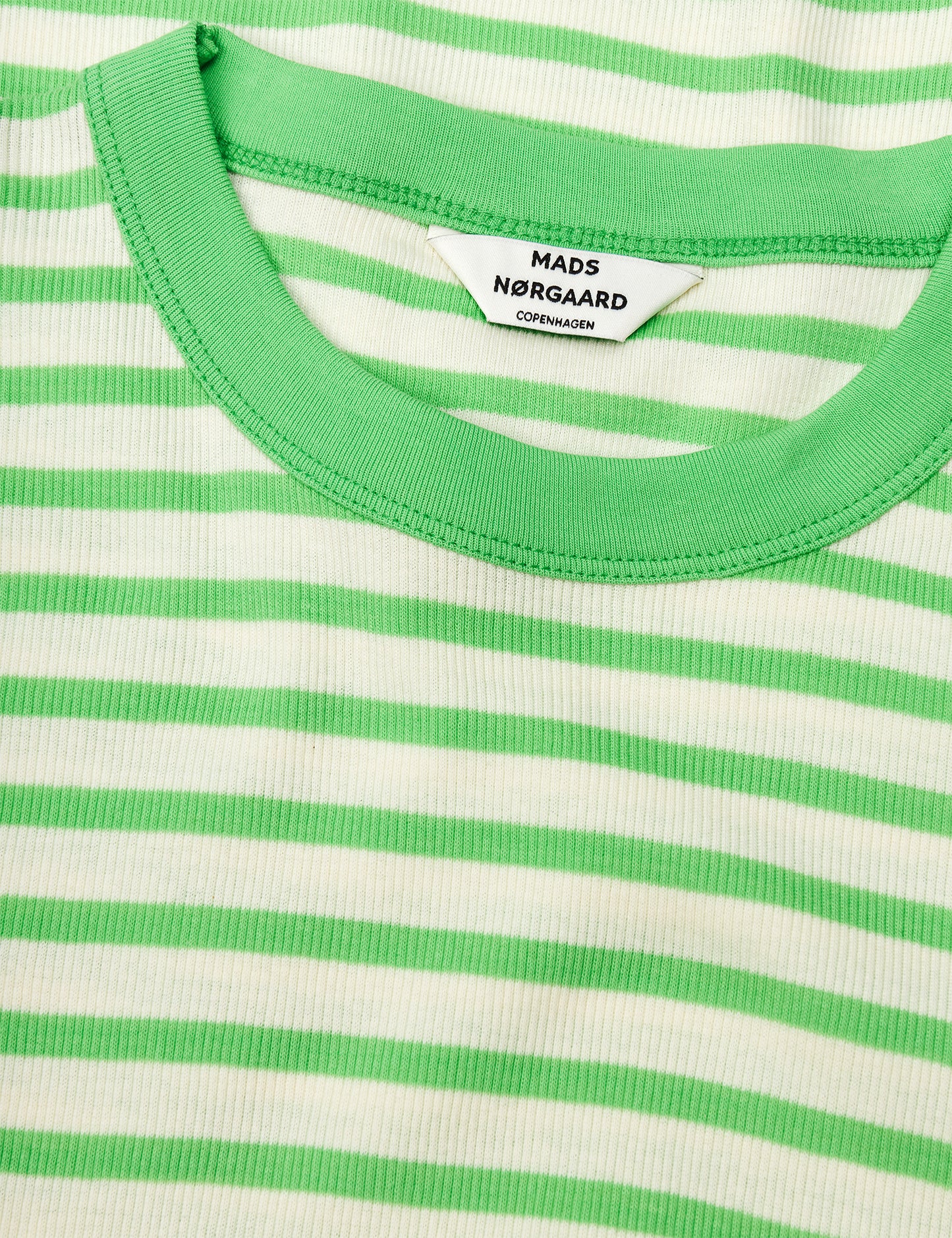 2x2 Cotton Stripe Trine Tee, 2x2 Stripe/Poison Green