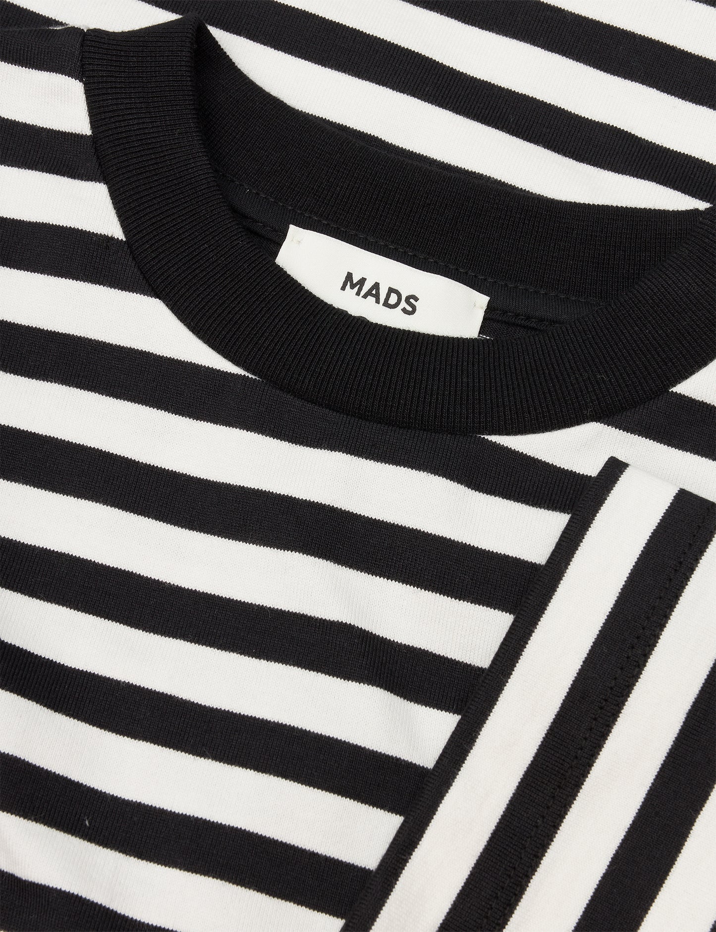 Heavy Single Stripe Noelle LS Tee, Black/Snowwhite