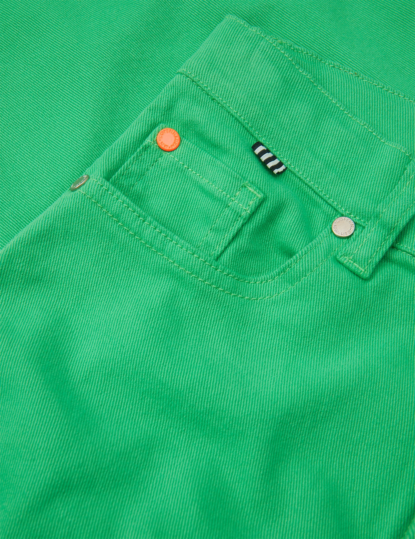Coloured Denim Loozy Pants, Poison Green