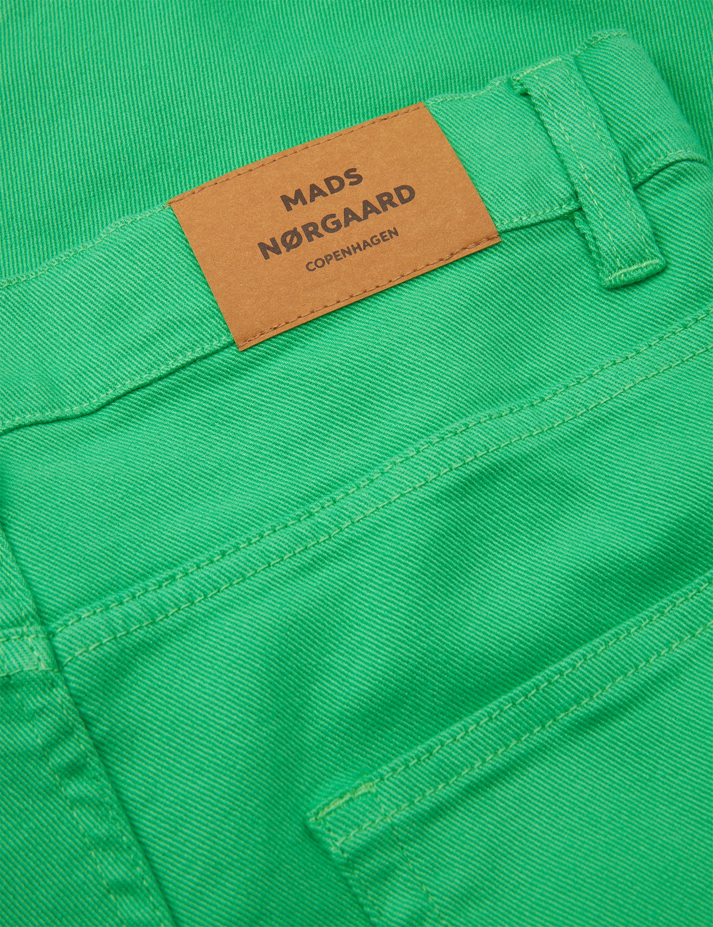 Coloured Denim Loozy Pants, Poison Green