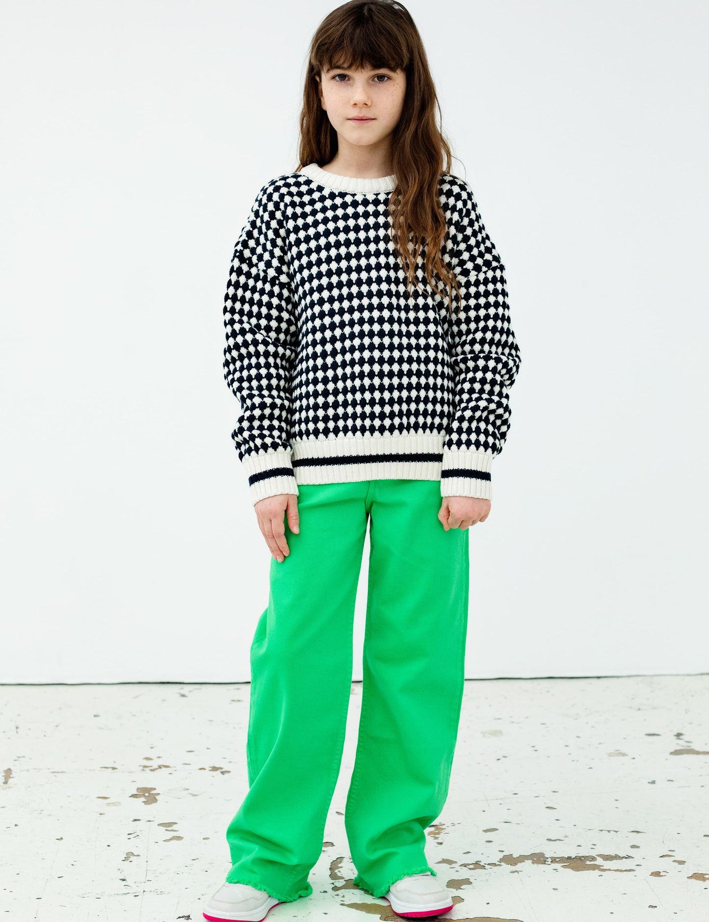 Coloured Denim Loozy Pants, Poison Green