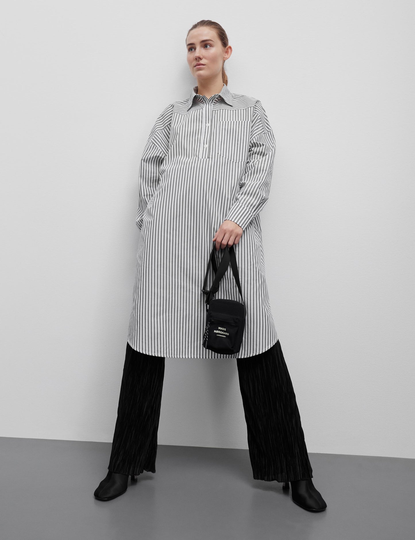 Popla Peri Dress, Castlerock/Optical White