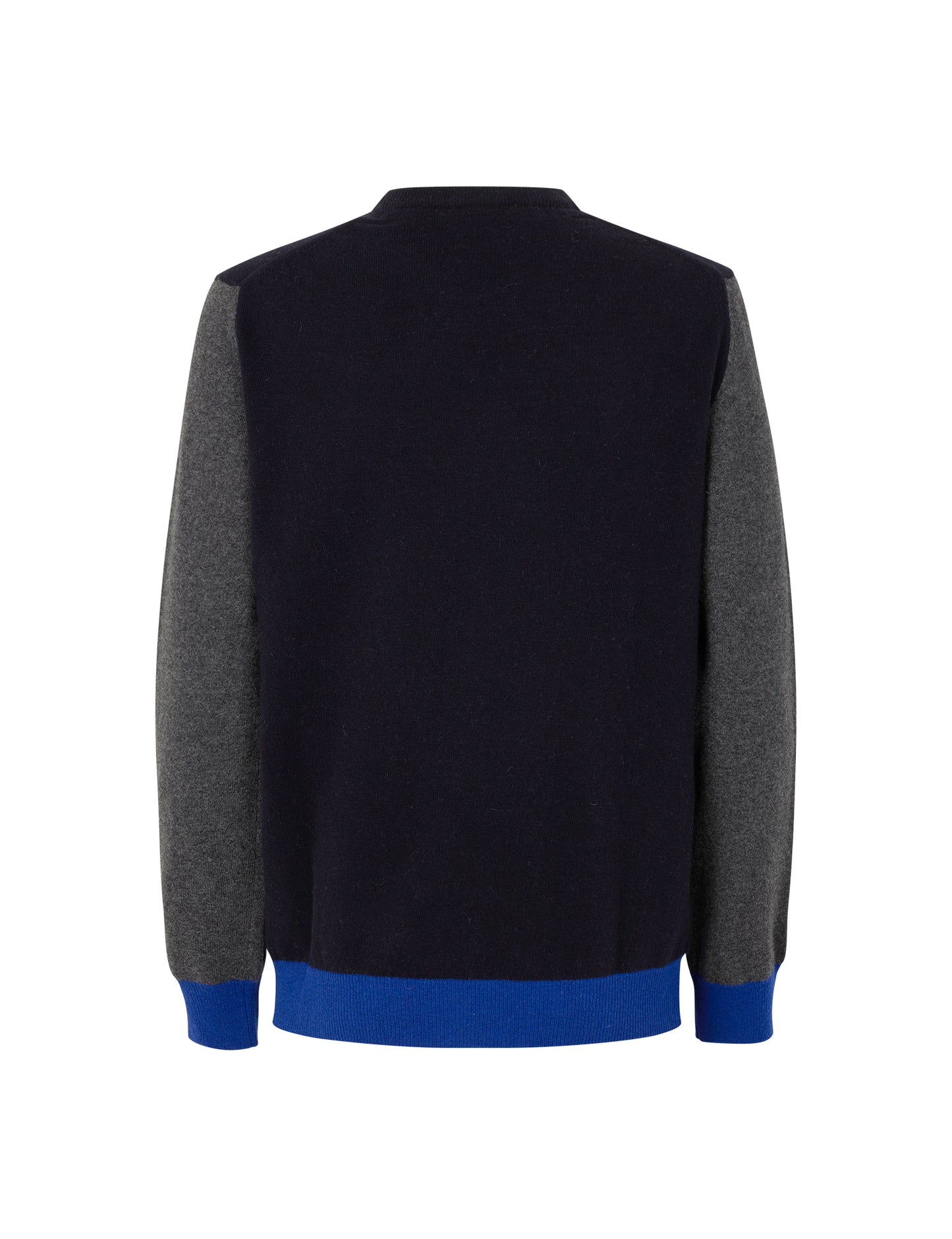 Eco Wool Karsten Block Knit, Deep Well/Asphalt/Snorkel Blue