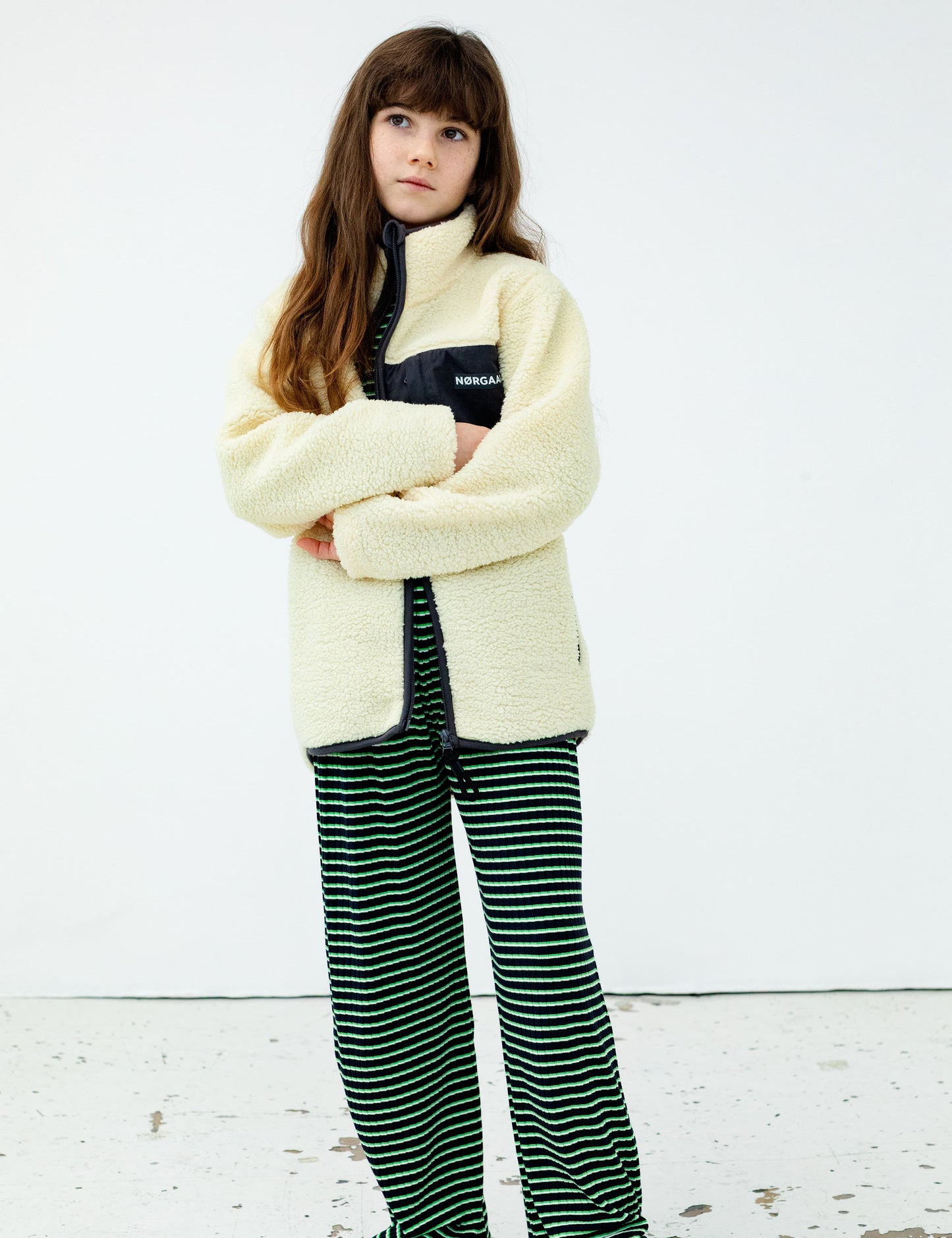 Teddy Fleece Jeffo Jacket, Vanilla Custard/Asphalt