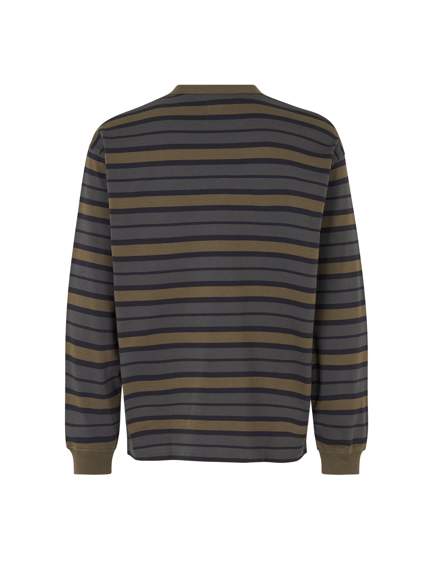 Combed Jersey Karl Stripe Tee LS, Asphalt/Deep Well/Tarmac