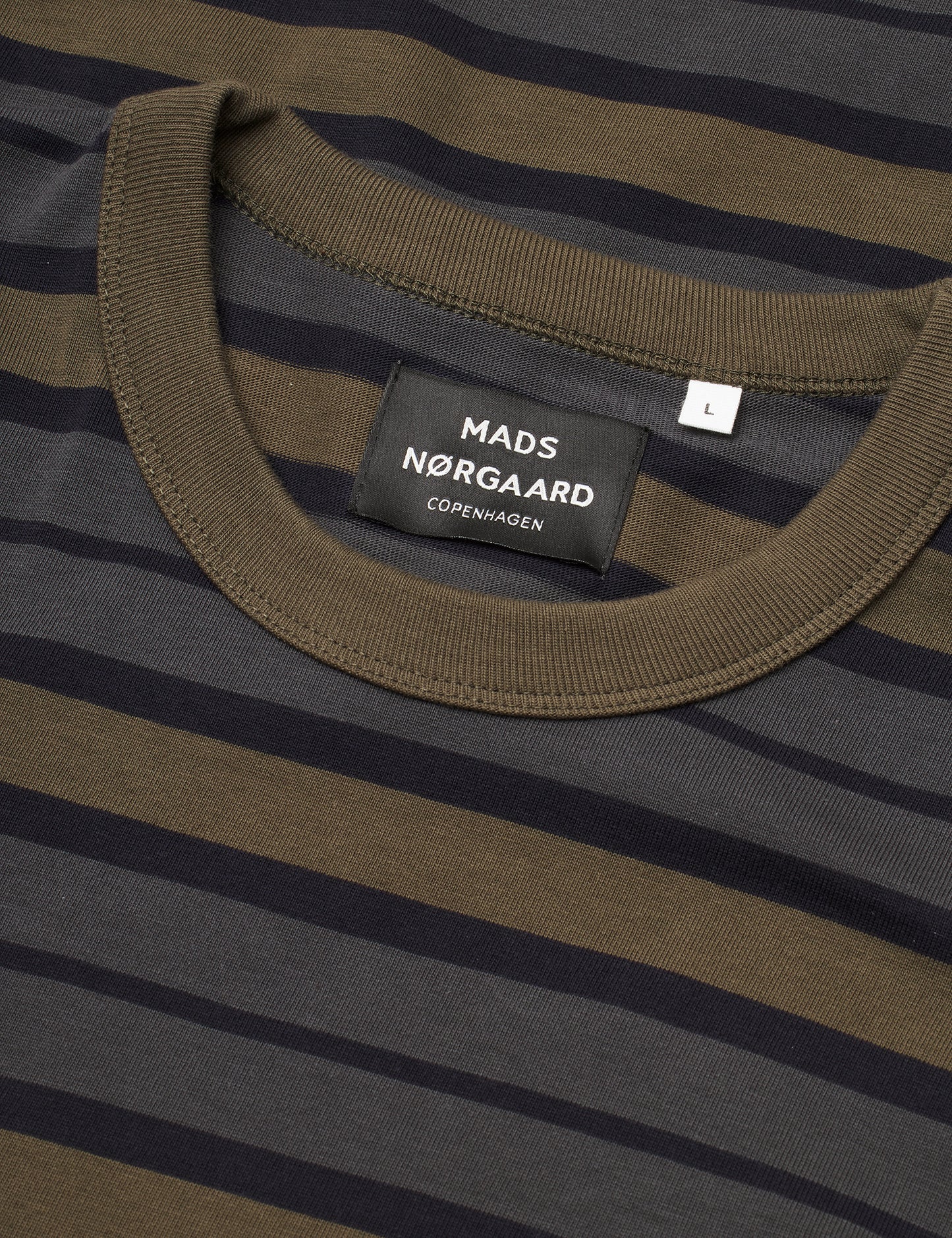 Combed Jersey Karl Stripe Tee LS, Asphalt/Deep Well/Tarmac
