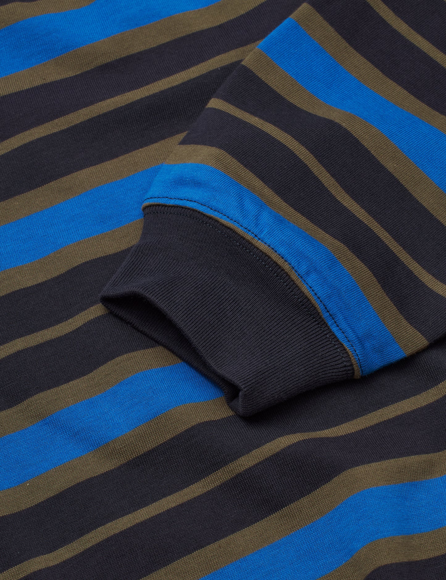 Combed Jersey Karl Stripe Tee LS, Deep Well/Tarmac/Snorkel Blue
