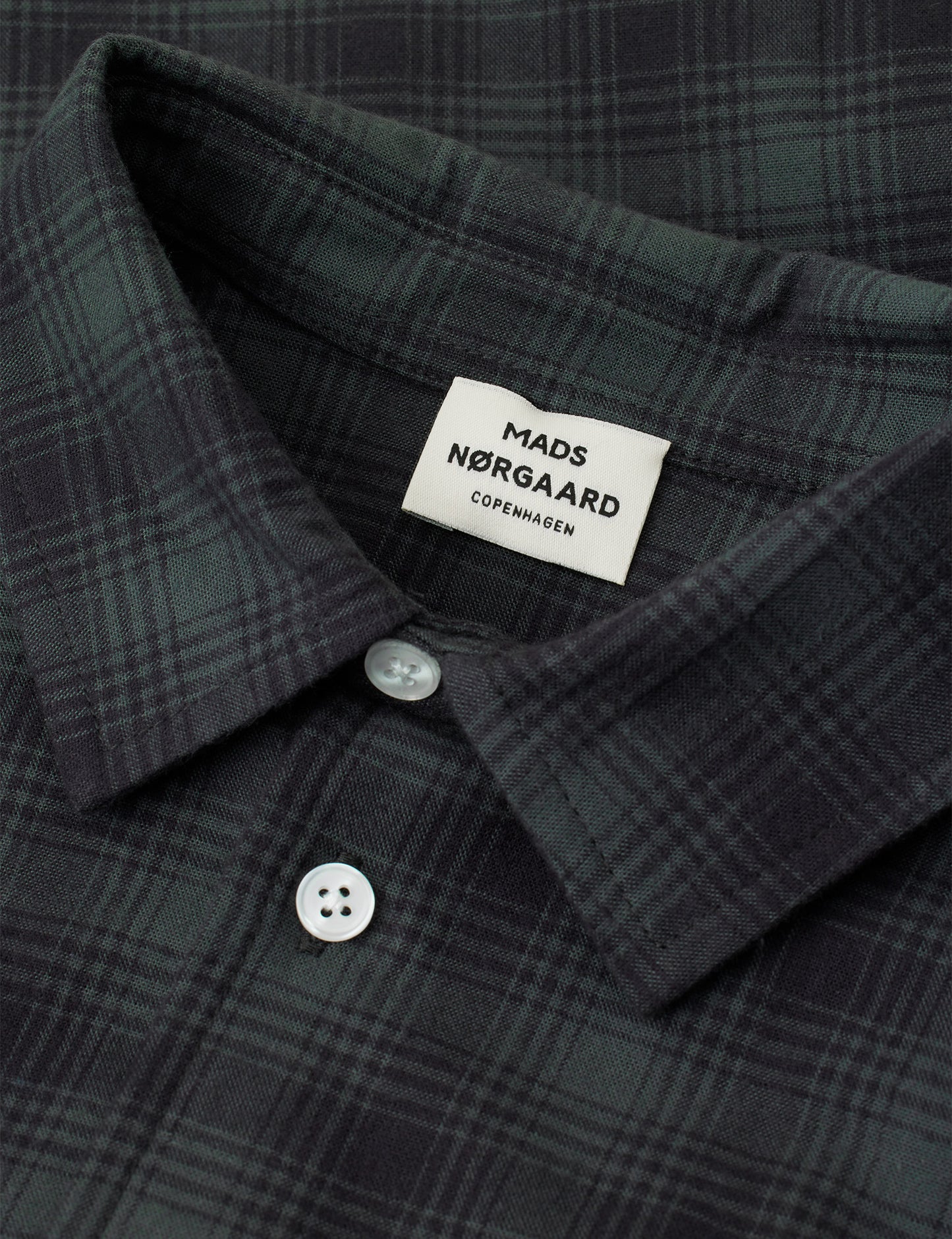 Cotton Flannel Svano Shirt, Asphalt Check