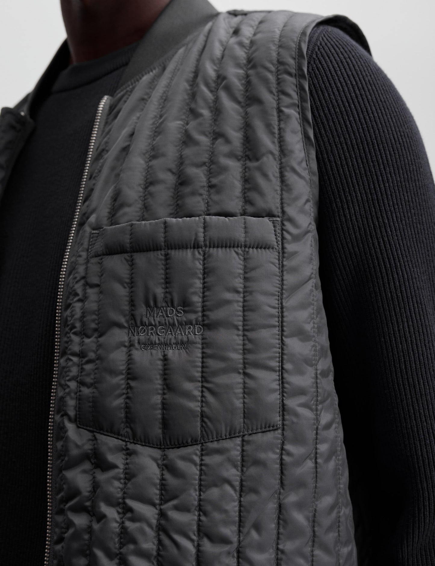 Mat Quilt Birk Vest, Asphalt