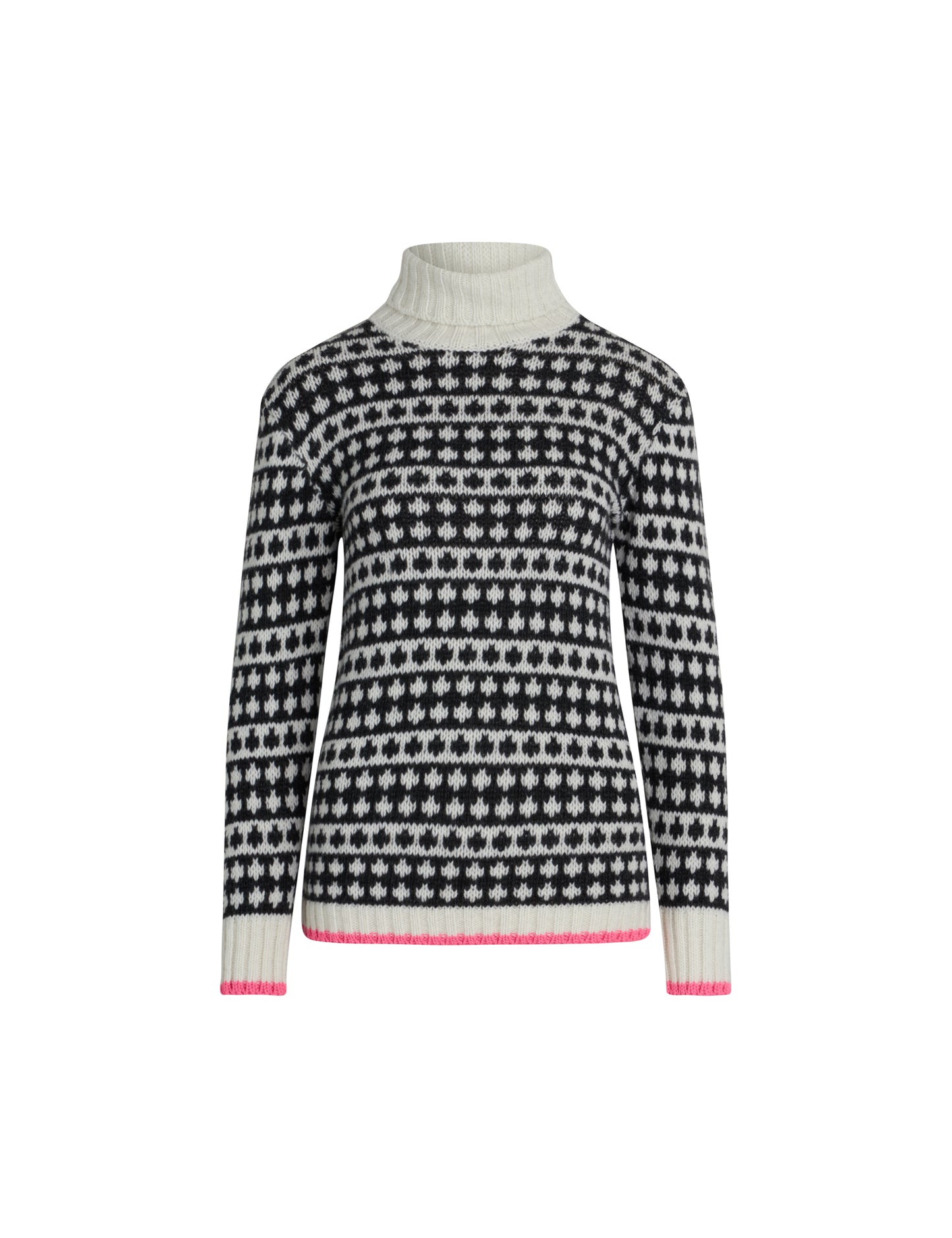 Recycled Iceland Kimi Sweater, Dark Grey Melange/Winter White
