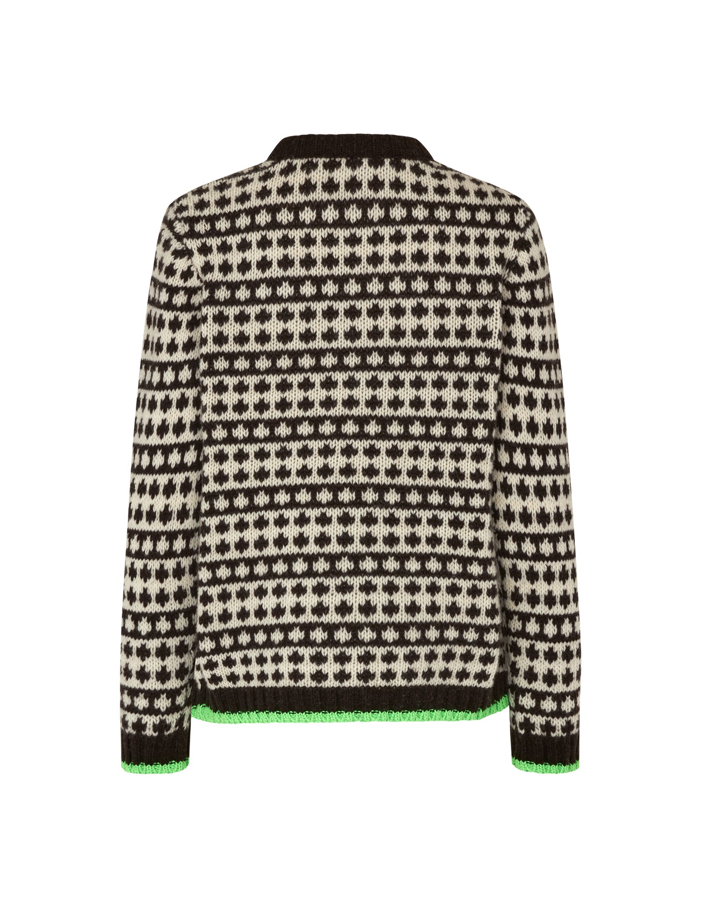 Recycled Iceland Kimilla Sweater, Black Coffee/Winter White