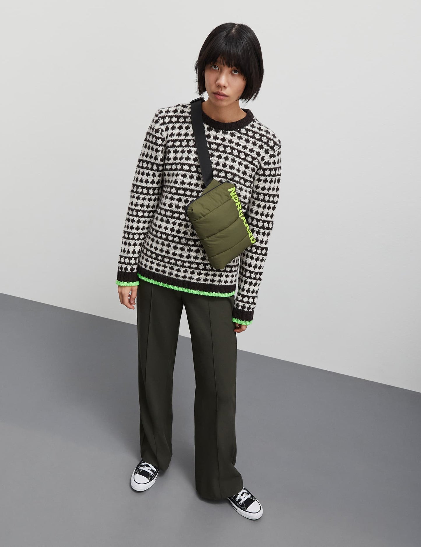 Recycled Iceland Kimilla Sweater, Black Coffee/Winter White