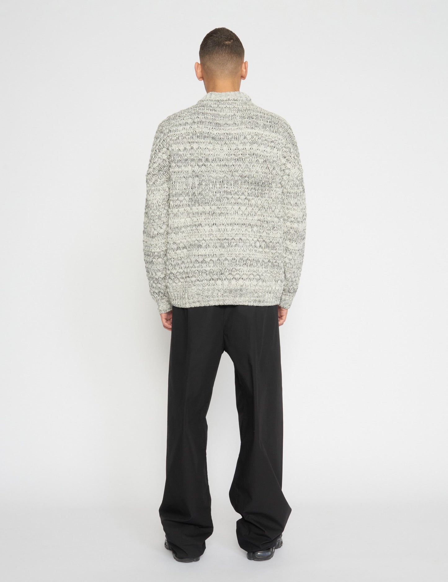 100% Wool Bruno Sweater, Off White/Black