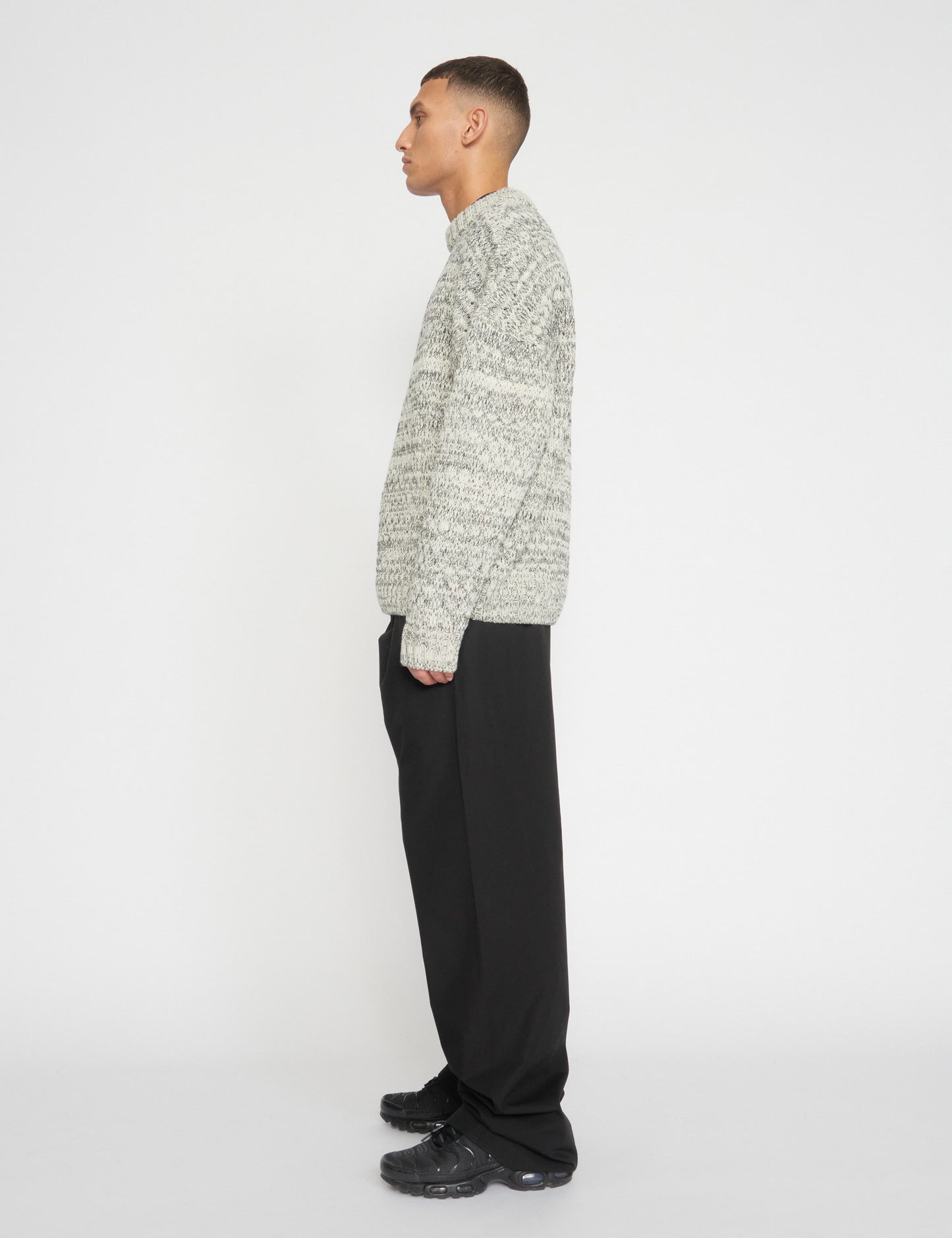 100% Wool Bruno Sweater, Off White/Black